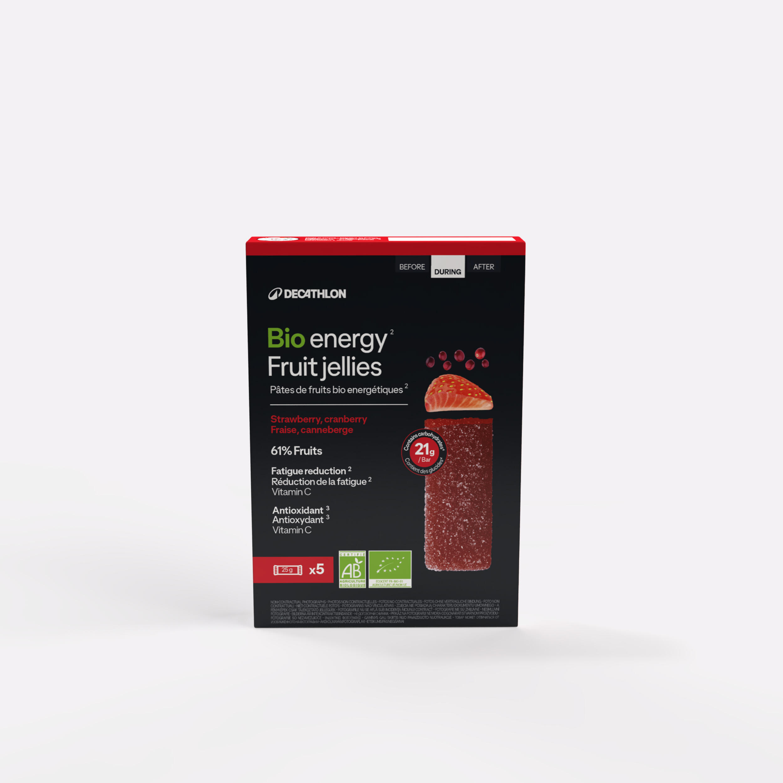 Bio Energy Fruchtmus Erdbeere-Cranberry 5 Stück