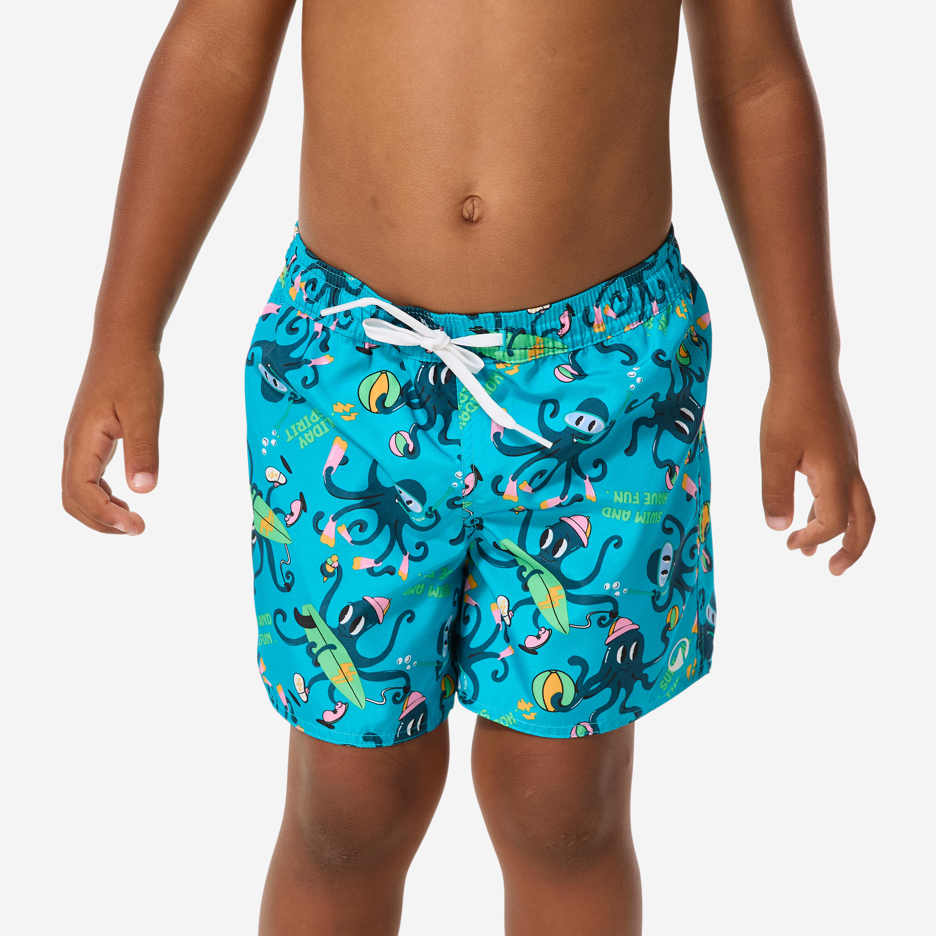 Boardshorts Kinder 100 Fun türkis