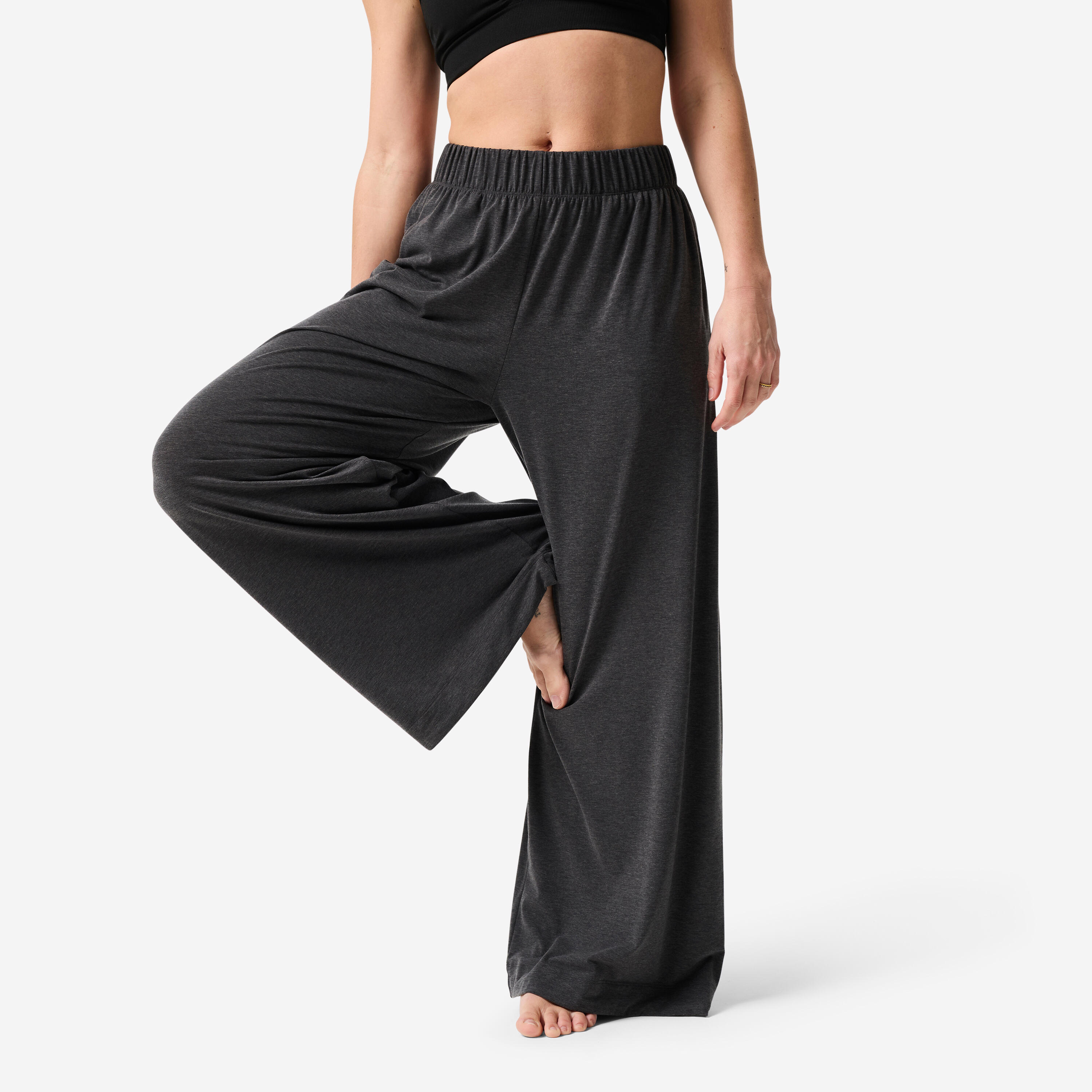 Yogahose Damen weit fließend - grau