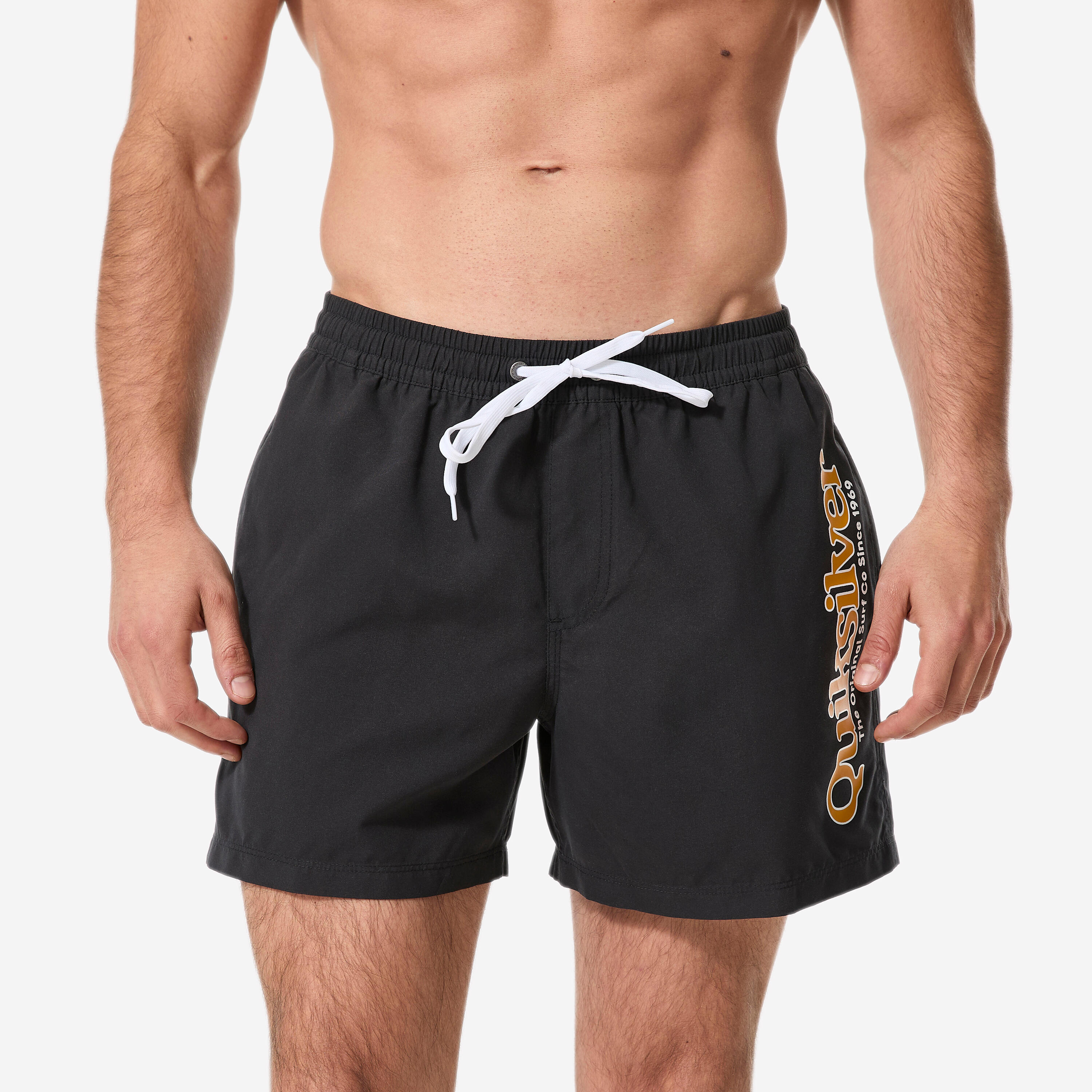 Boardshorts Surfen kurz 15' Gummibund Quiksilver schwarz