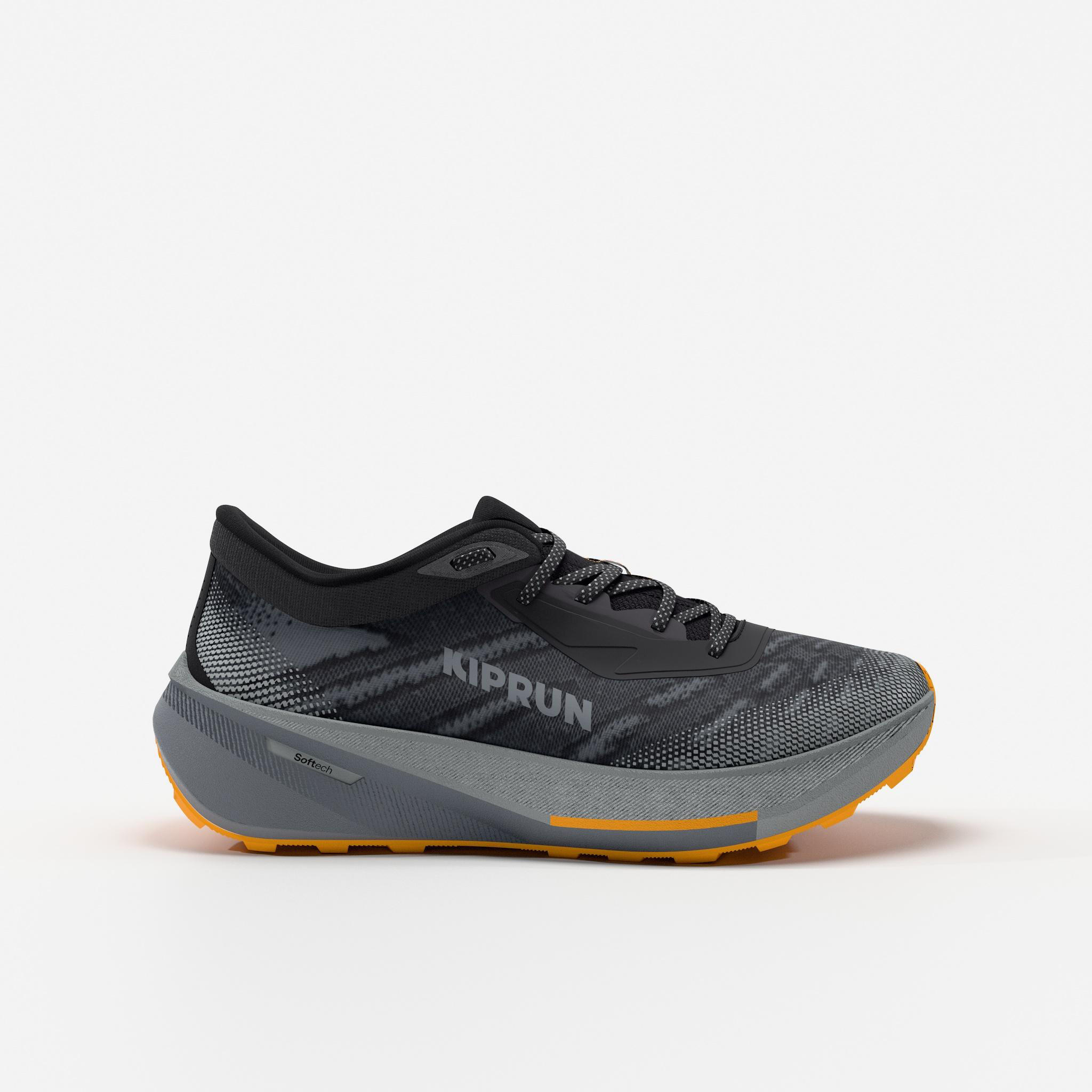 Laufschuhe Straße Wege Herren - Kipcore Gravel schwarz/grau