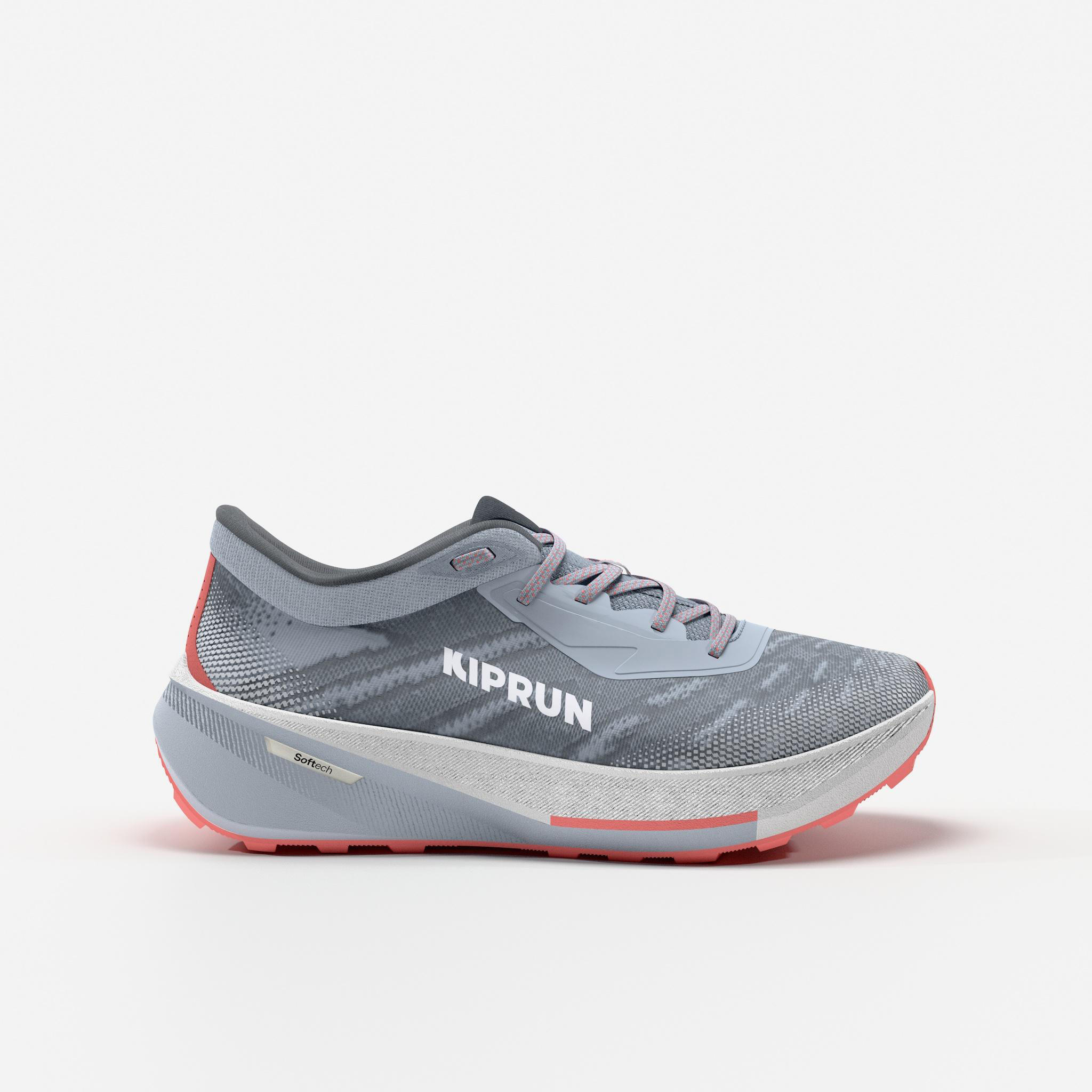 Laufschuhe Straße Trailrunning Damen - Kipcore Gravel grau/weiß