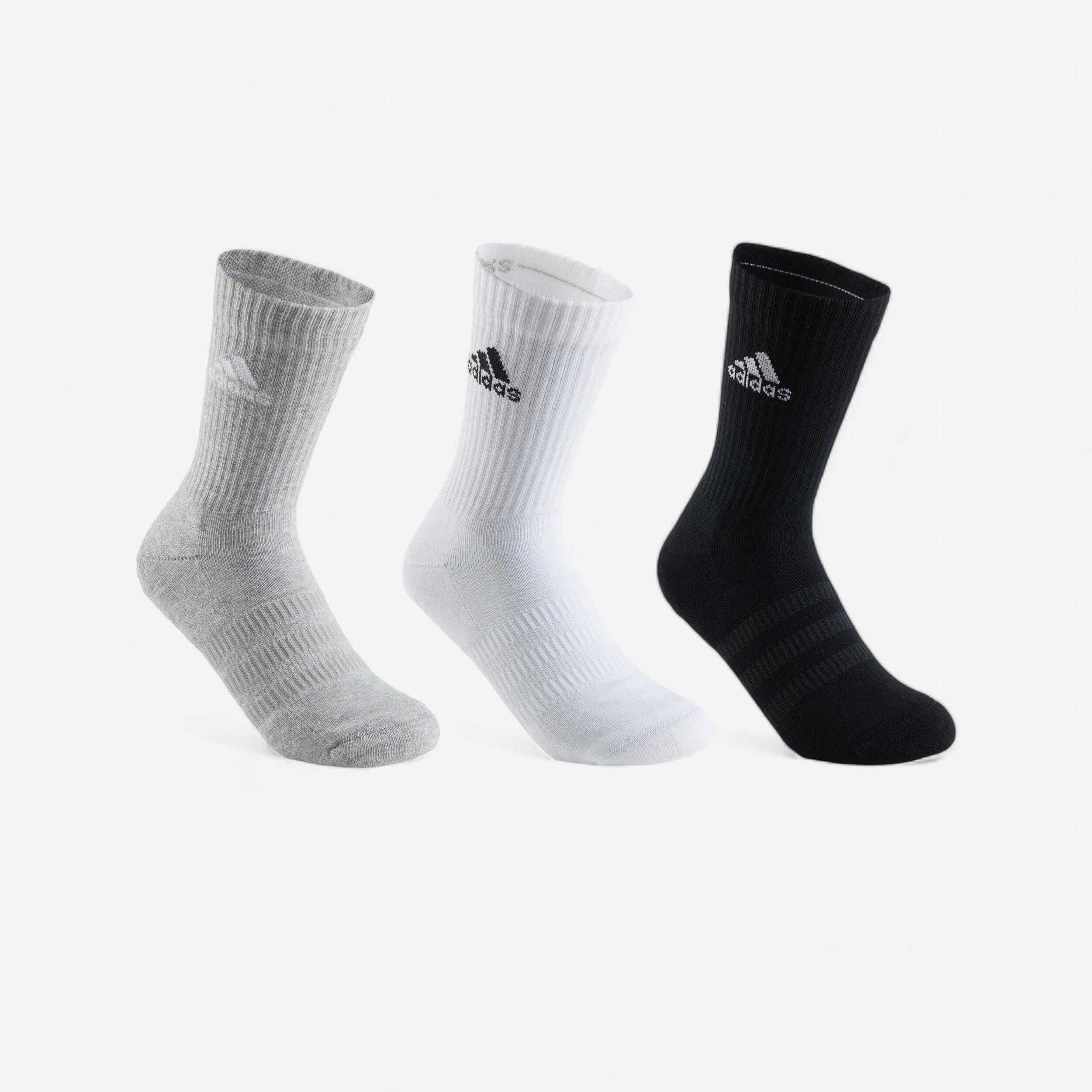 Sportsocken High 3er Pack - grau/weiß