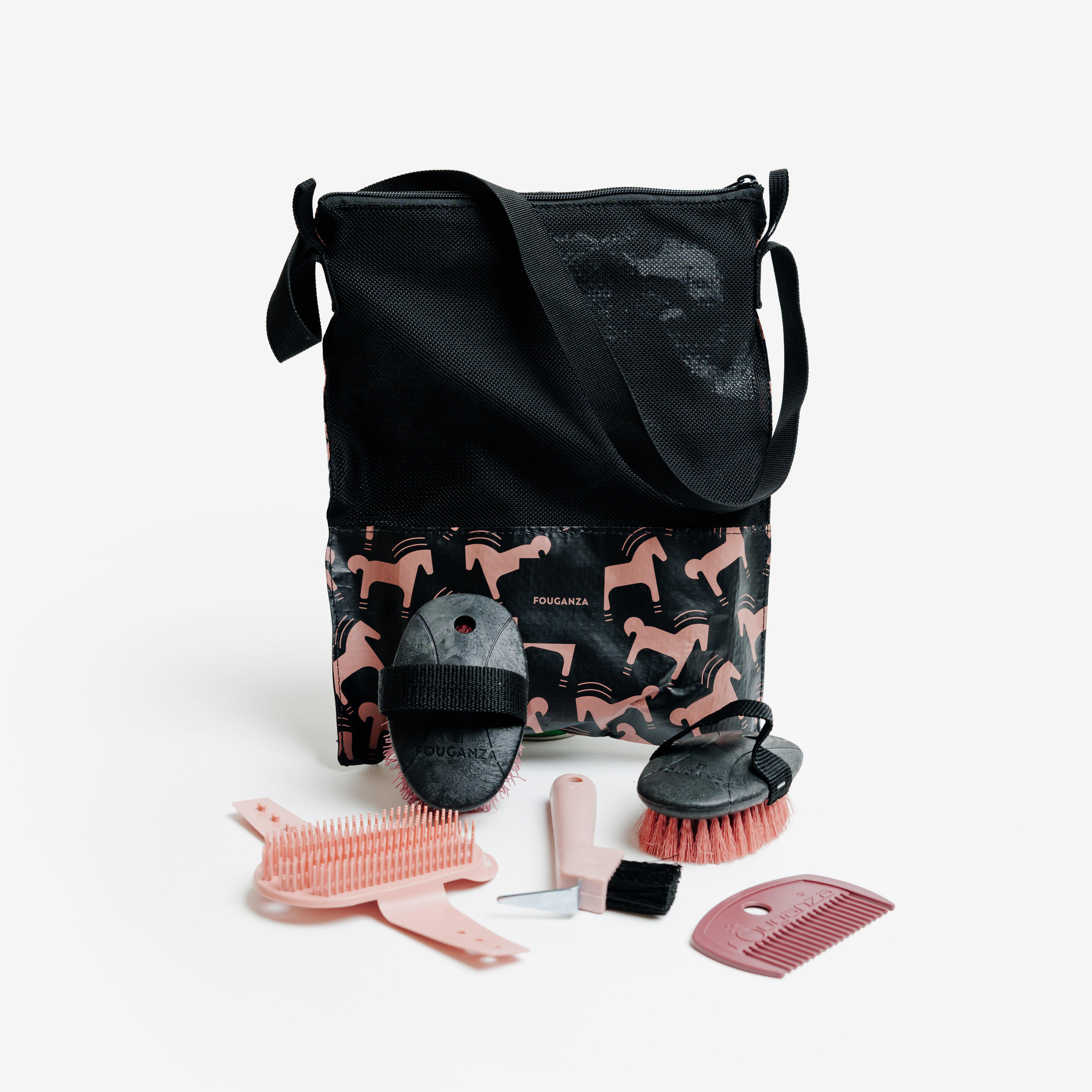 Putzzeug-Set 5-teilig Kinder rosa/schwarz