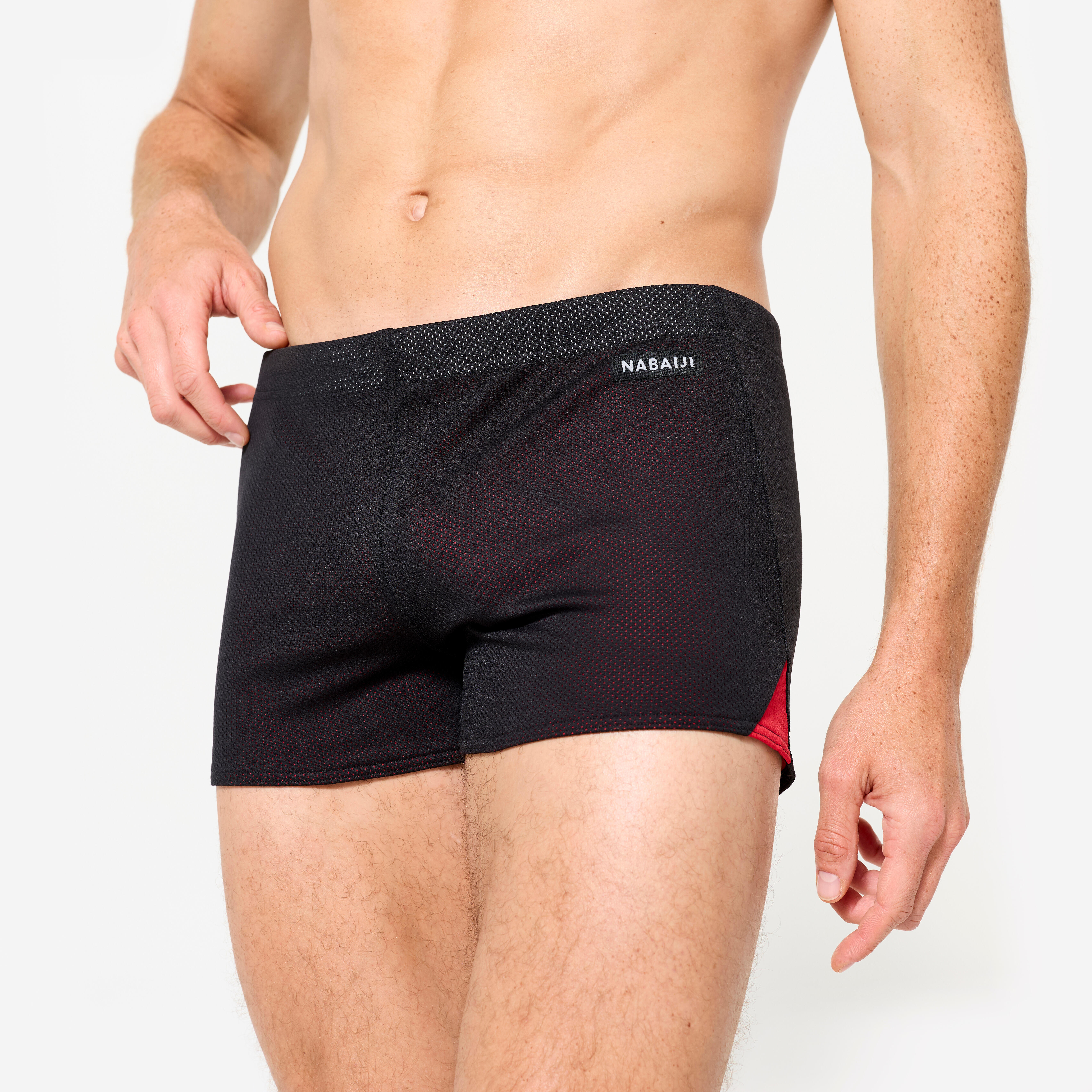 Badehose Boxer Herren - 900 Drag Suit schwarz/rot