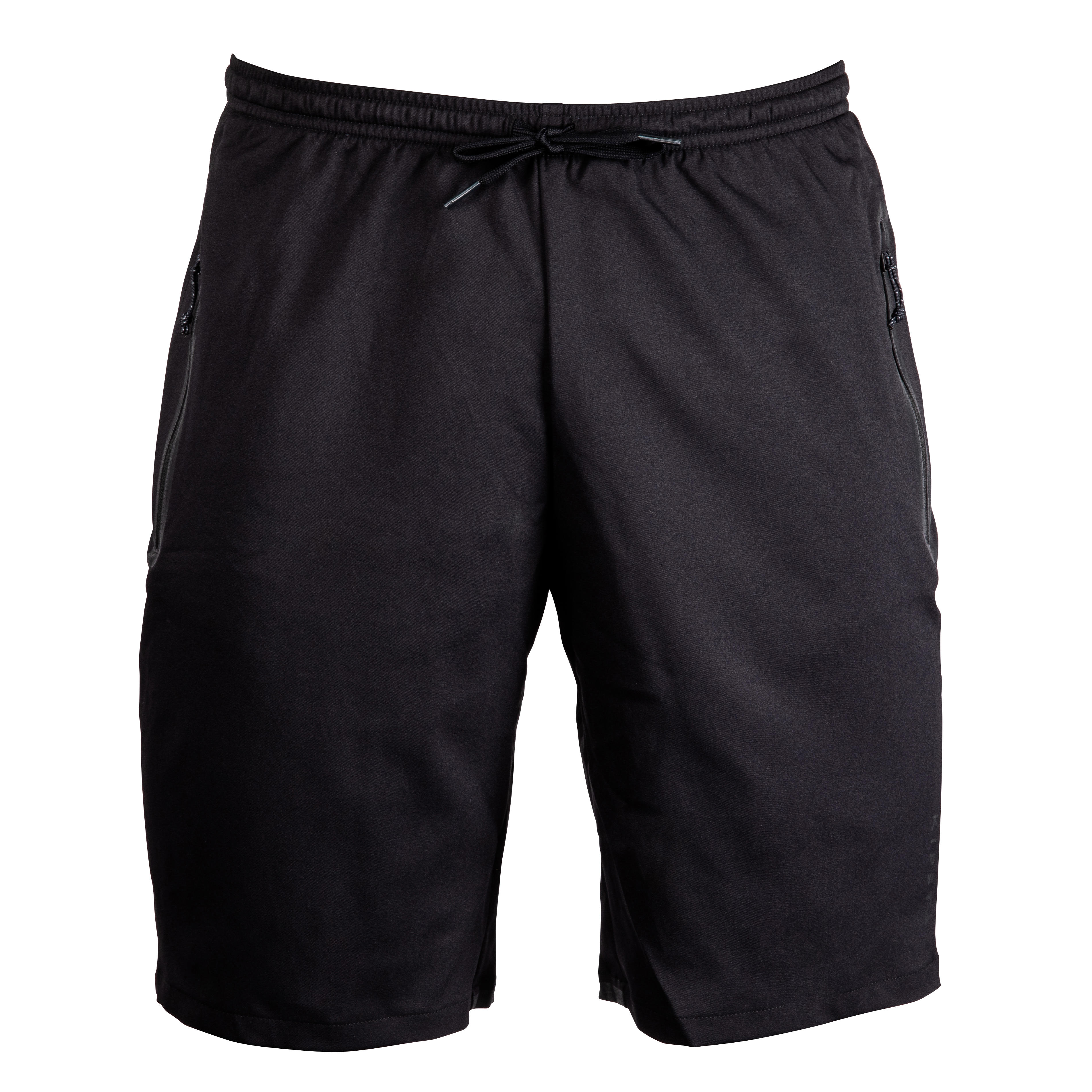Damen/Herren Fußball Shorts mit Reißverschluss - Viralto Zip schwarz/carbongrau