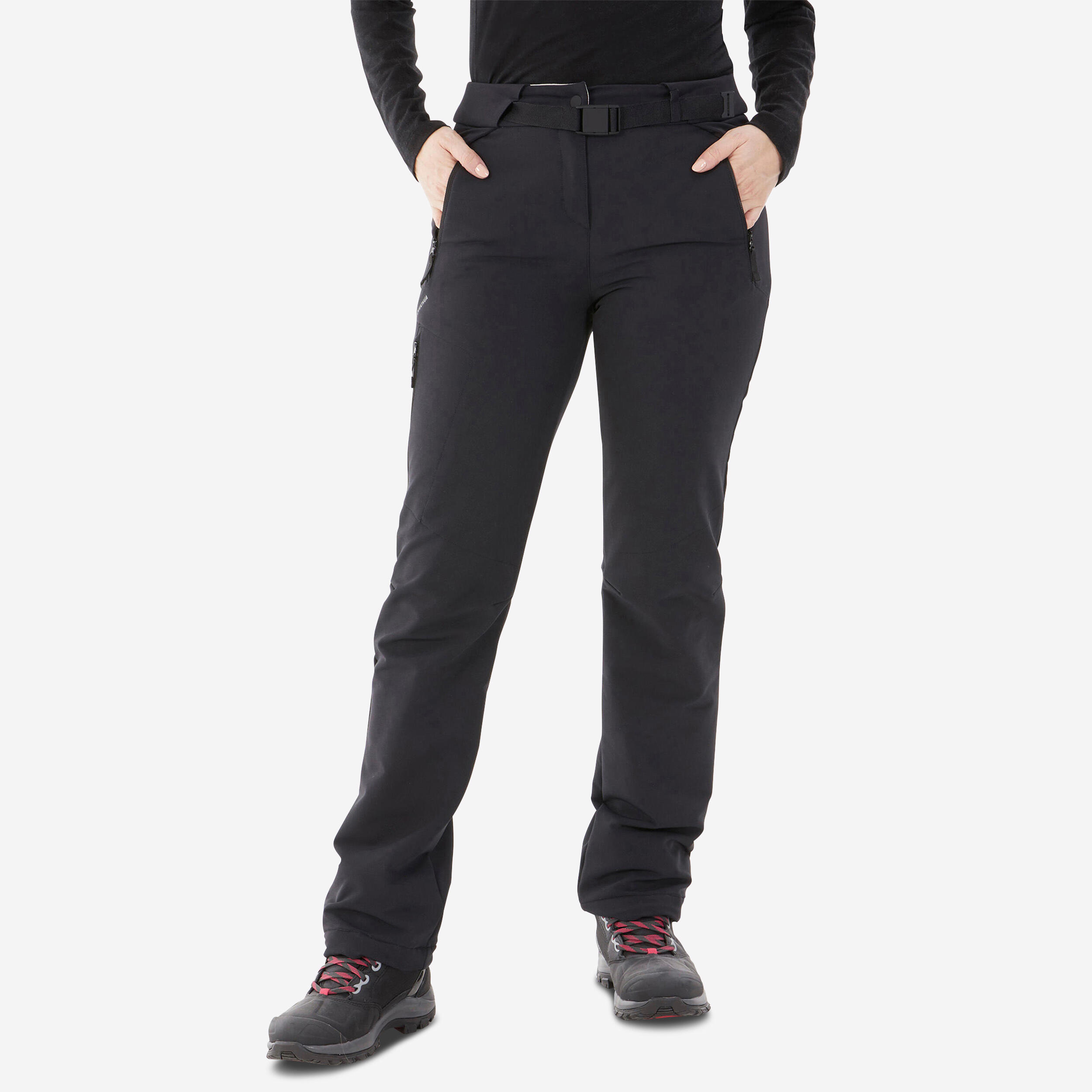Winterhose Damen warm wasserabweisend wandern - SH500 schwarz