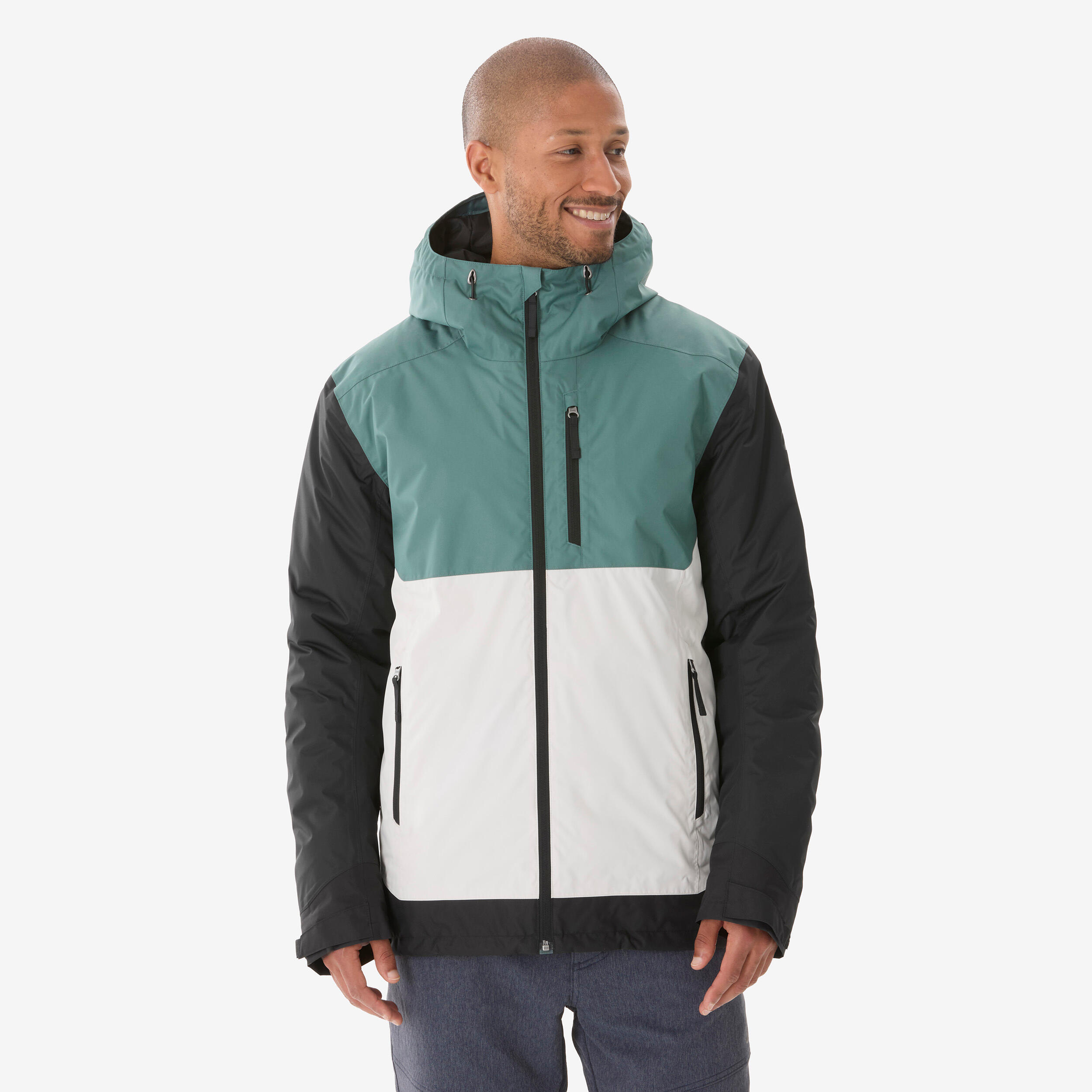 Wanderjacke Herren bis -10 °C wasserdicht - NH500 grün/beige