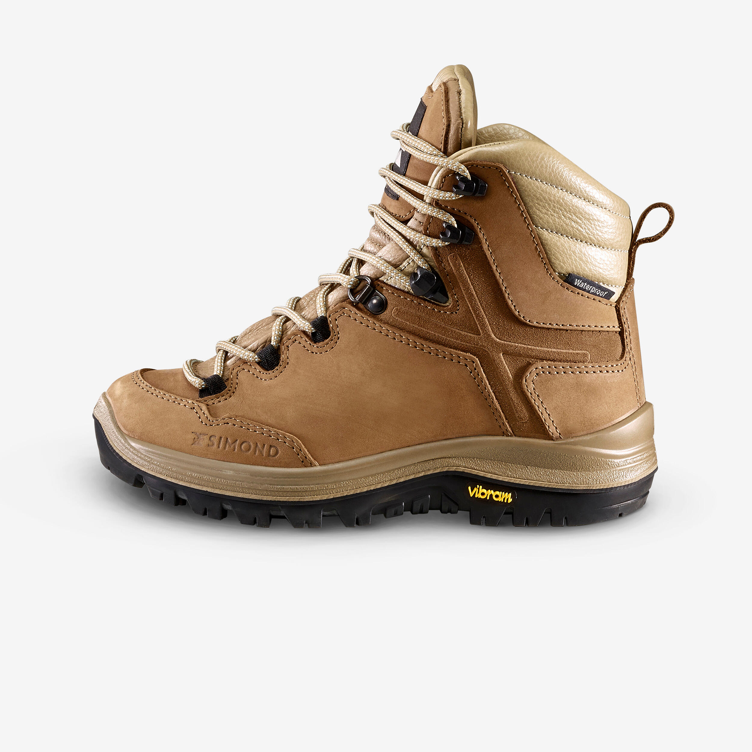 Trekkingschuhe Damen Leder hoch wasserdicht Vibram ‒ MT500