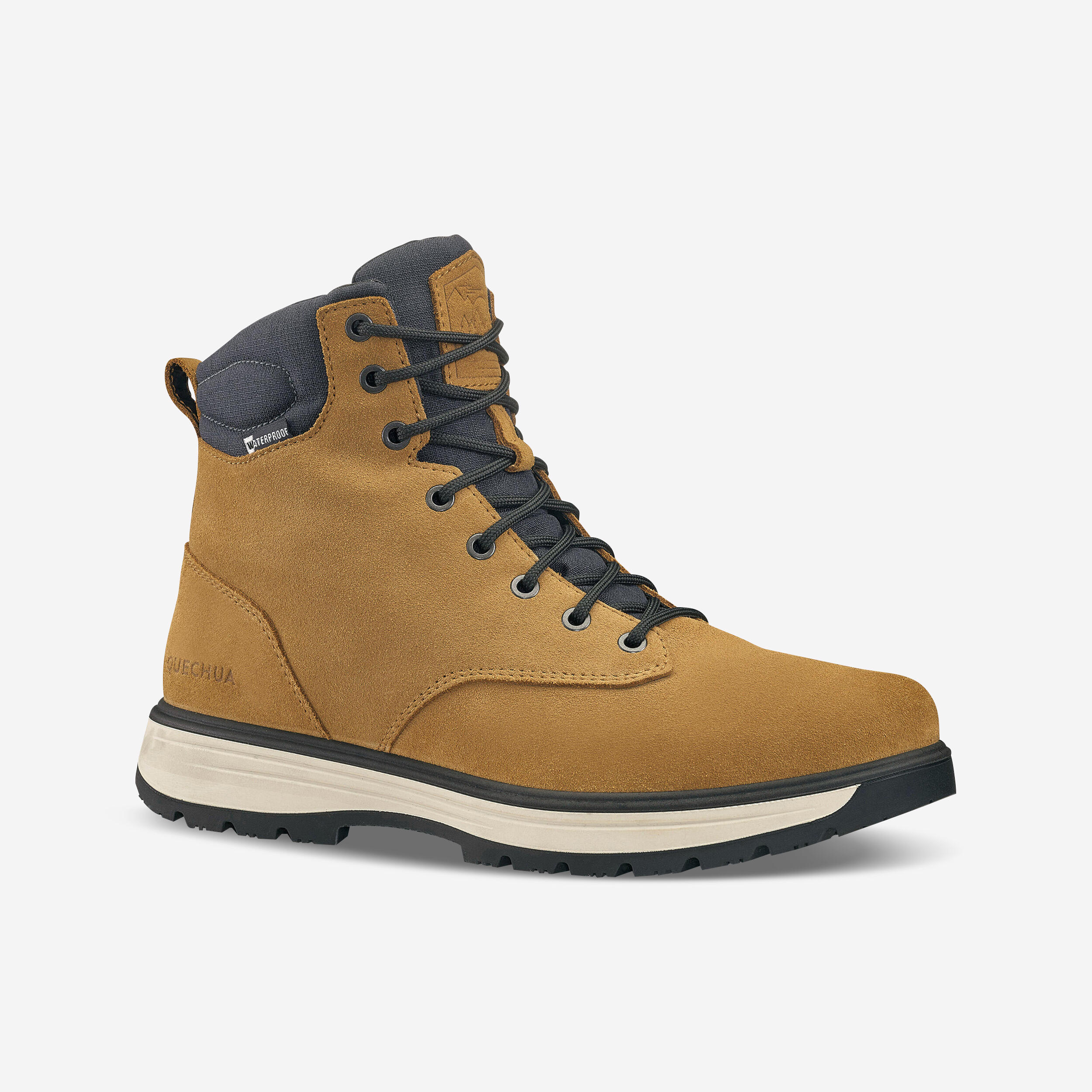 Winterschuhe Herren warm wasserdicht Leder Winterwandern - NH500 braun