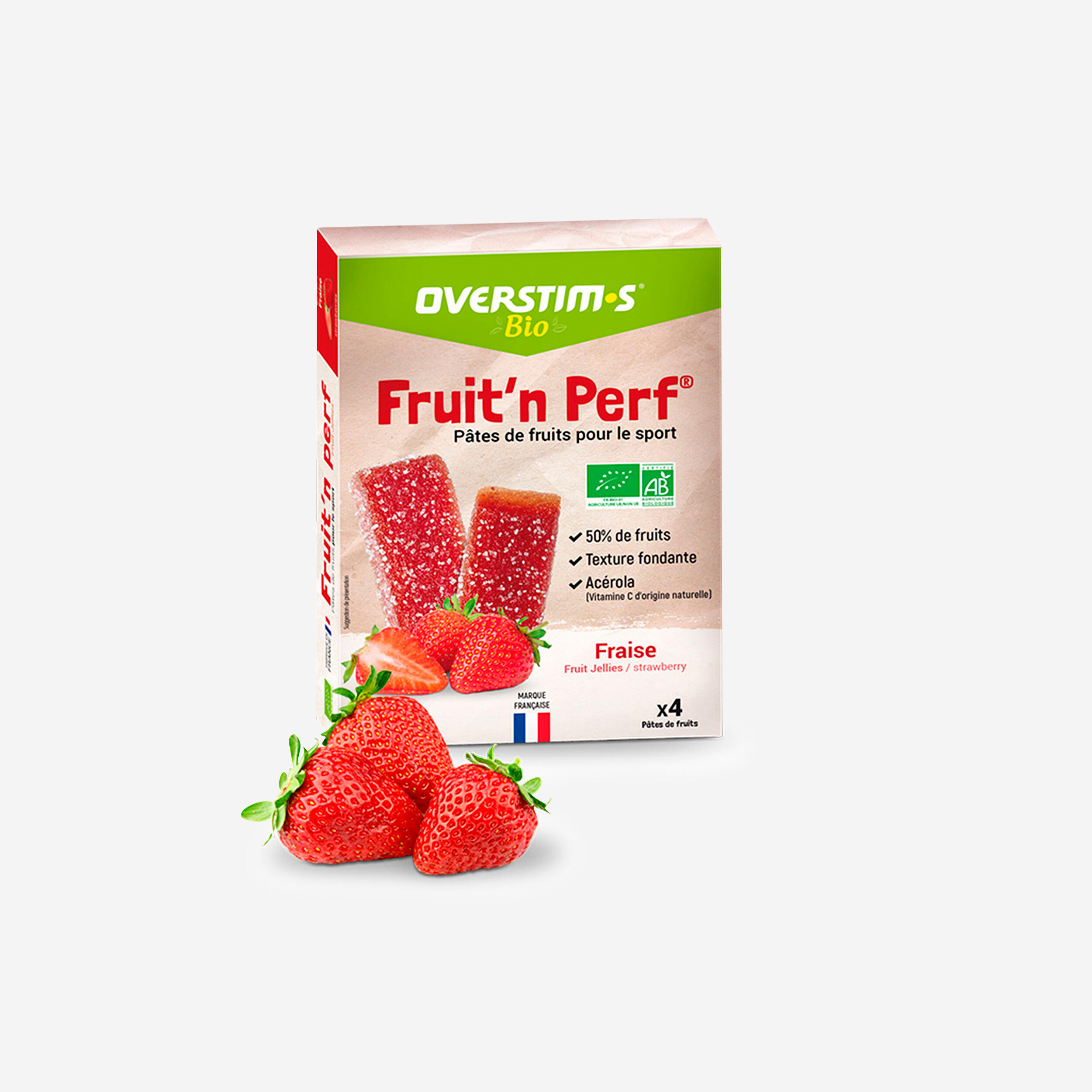 Bio Fruchtgelee Riegel Energy Erdbeere 4 × 25 g Overstims