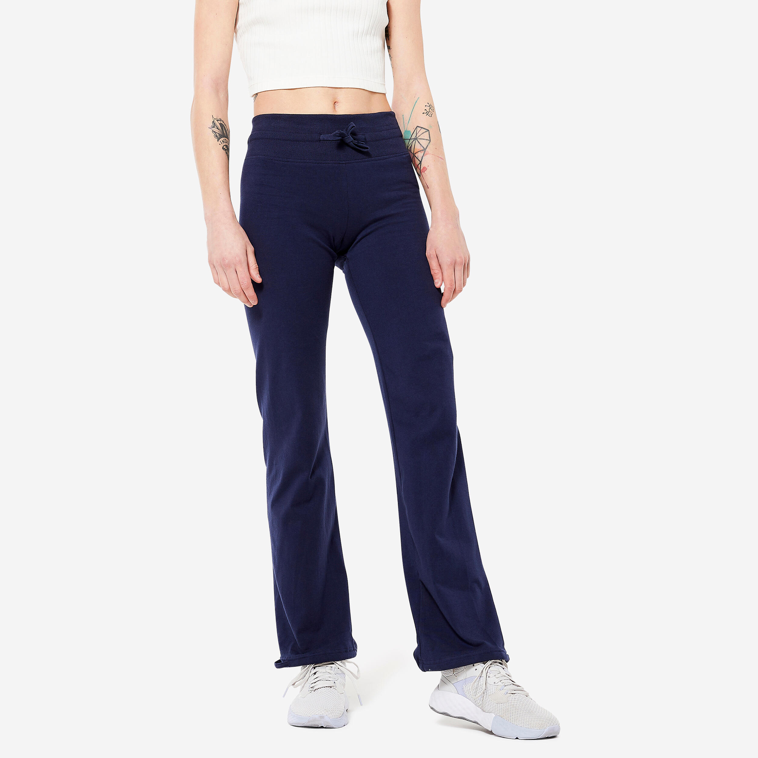 Leggings Damen gerade unten verengbar Baumwolle