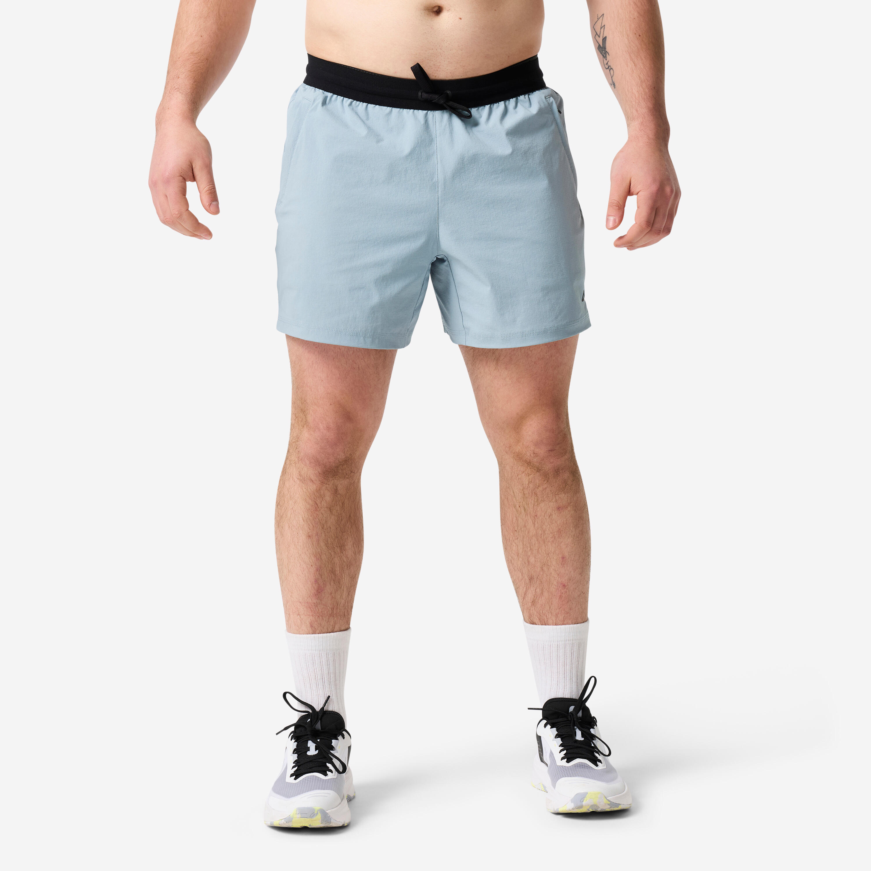 Shorts Herren Bodybuilding leicht - blau/grau