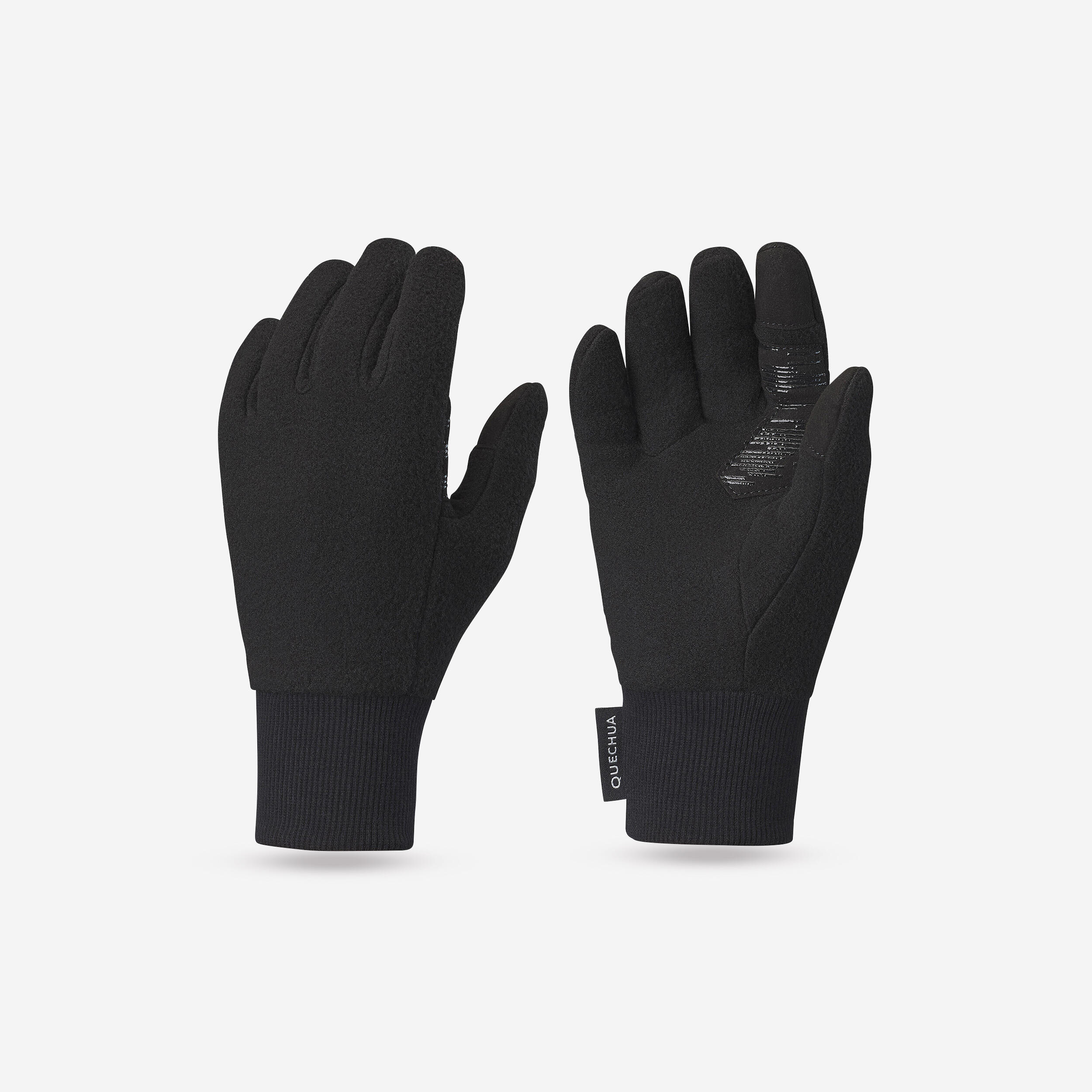 Handschuhe Kinder 6–14 Jahre Fleece Wandern - Hike500 schwarz