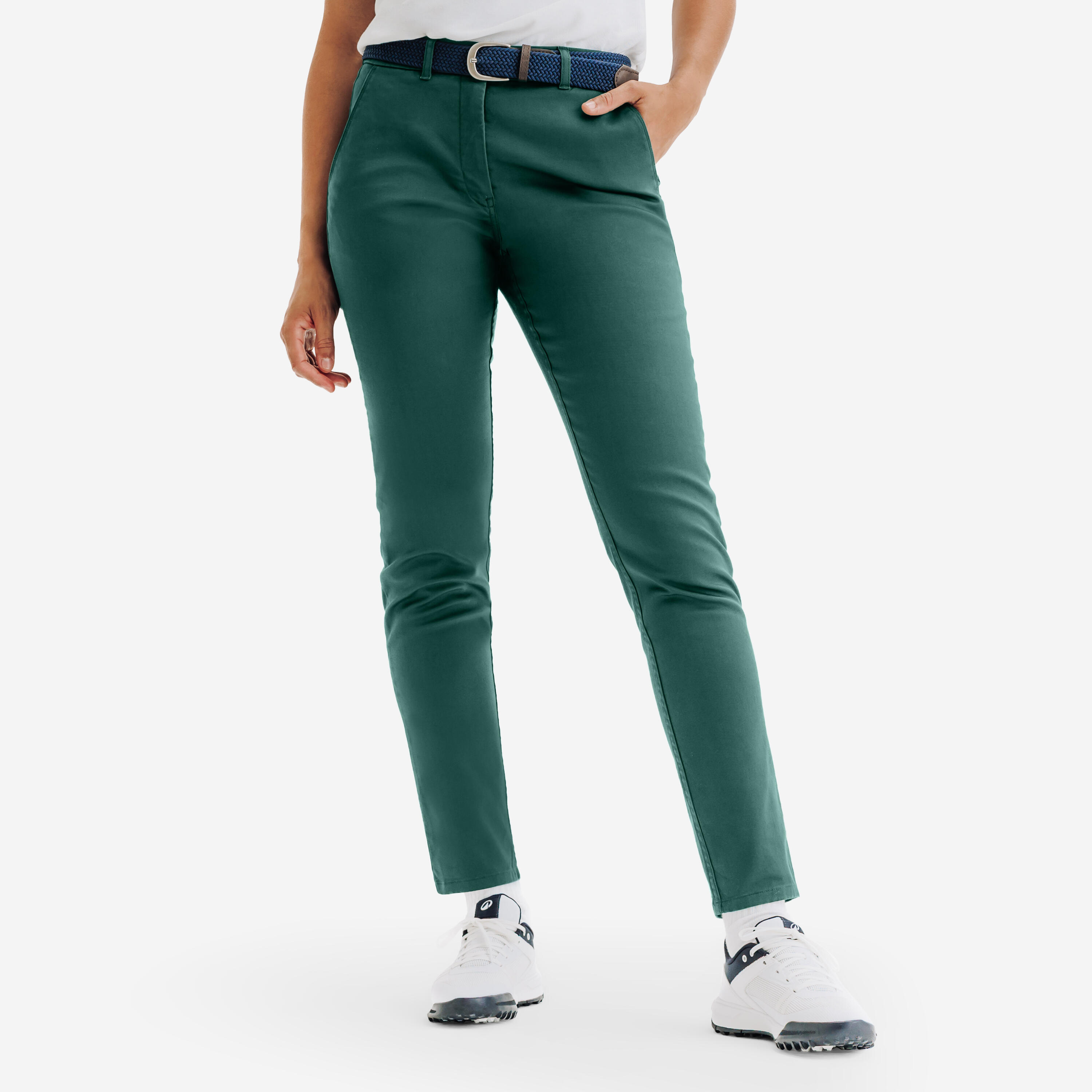 Damen Golf Hose Chino Baumwolle - MW500 grün