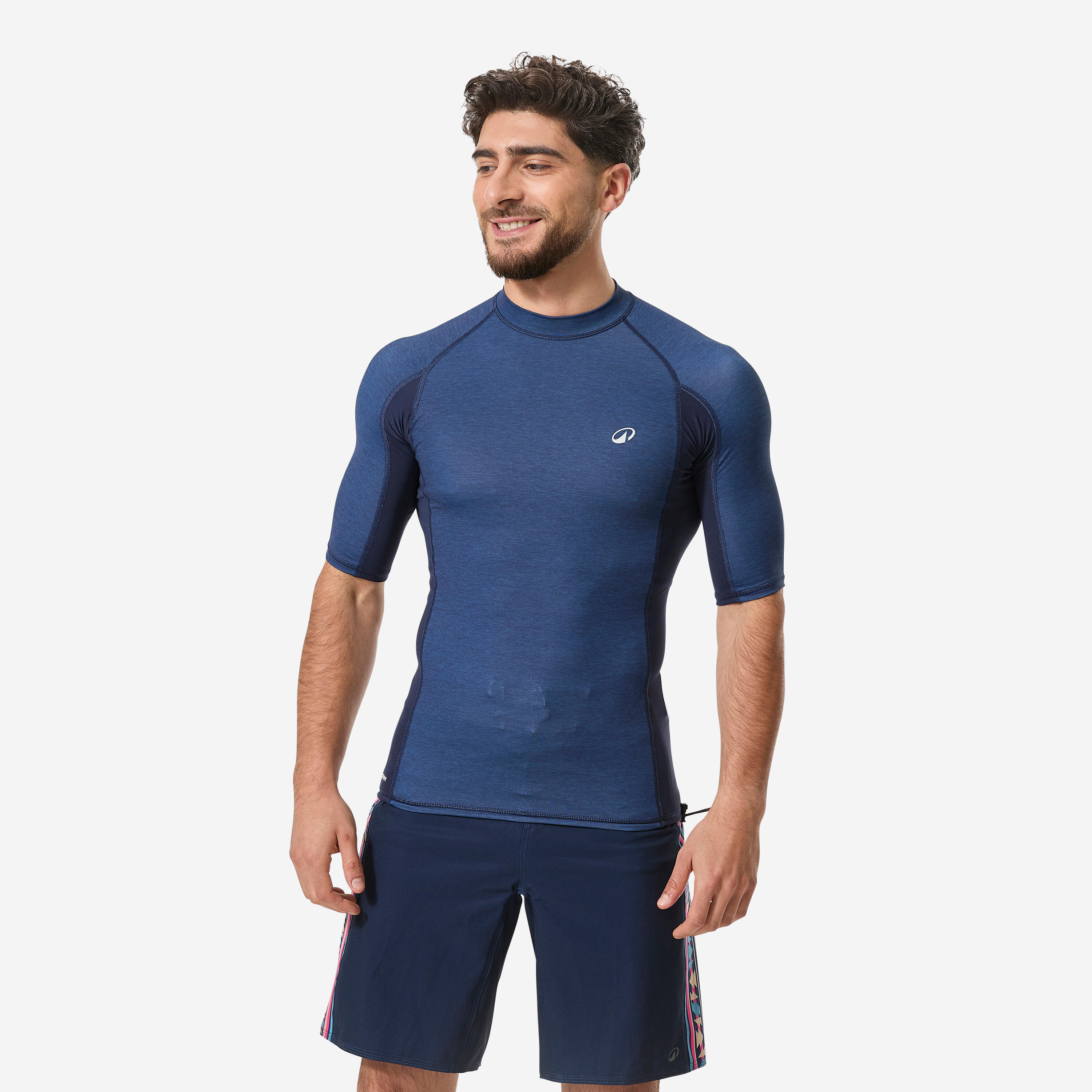 UV-Shirt Surfen Herren UV-Schutz 50+ 500 Amphi blau