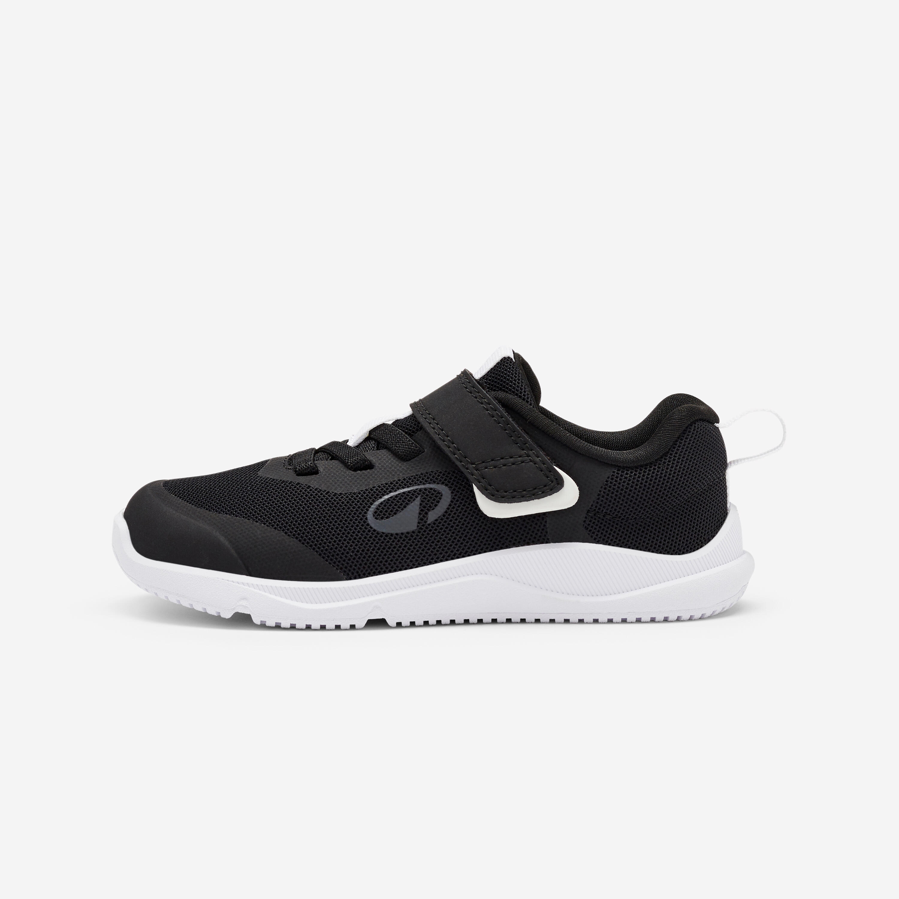 Barfußschuhe Kinder Klettverschluss atmungsaktiv - Stepper Sporty schwarz/weiß