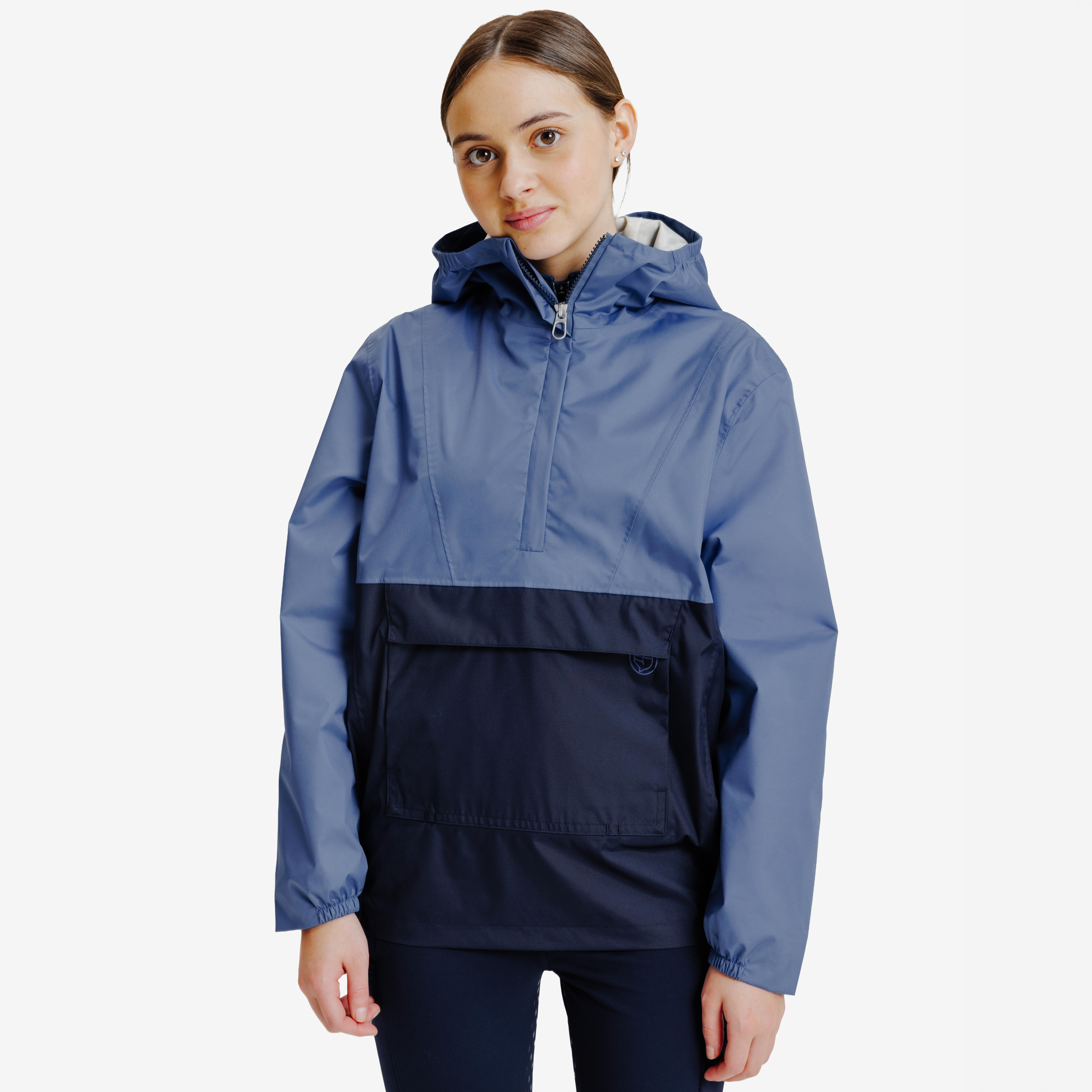 Reit-Regenjacke wasserdicht Kinder blau