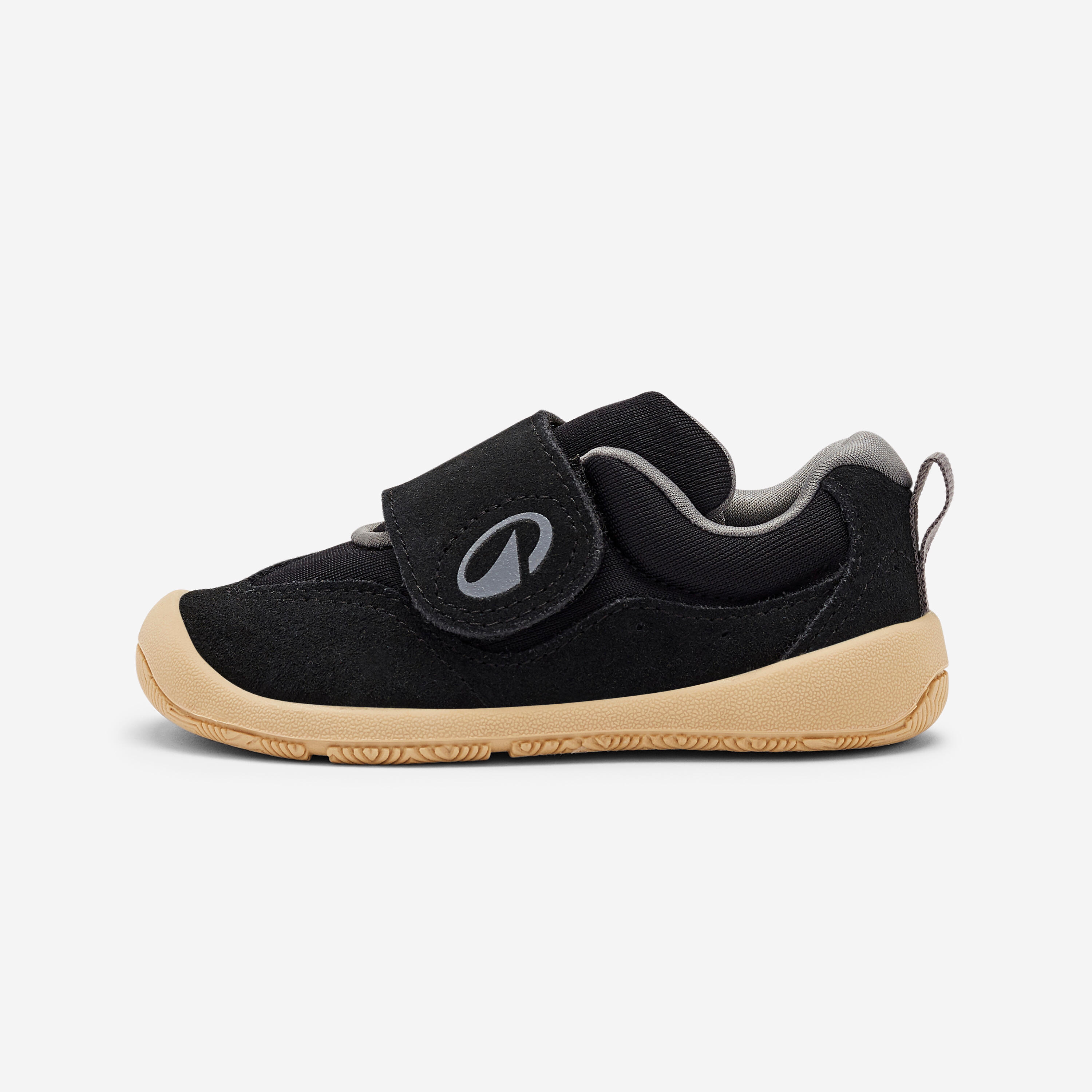 Barfußschuhe Babys/Kleinkinder Klettverschluss robust - Crawler Hybrid schwarz