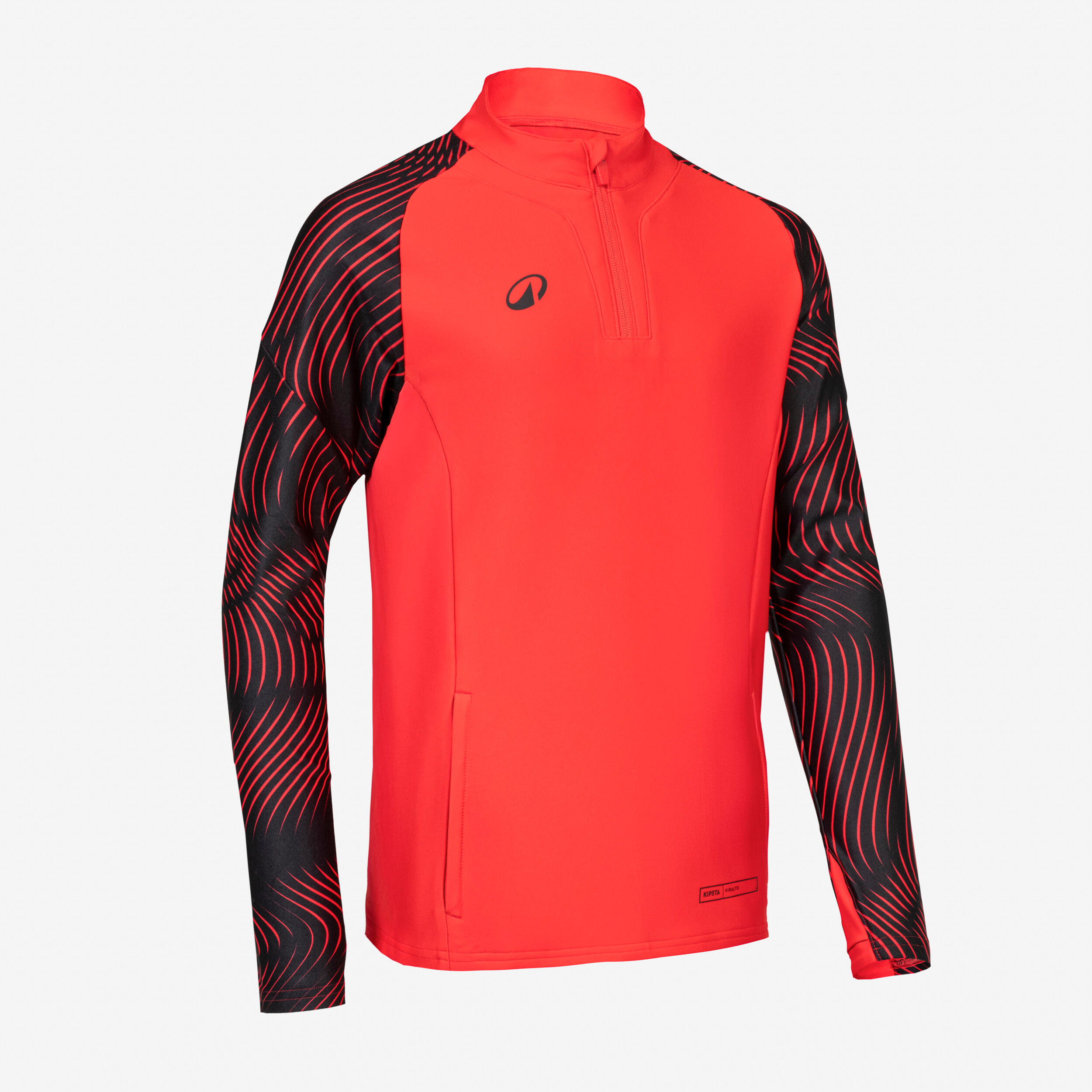 Kinder Fußball Sweatshirt 1/2 Zip - Club Wavy grün/neonrosa