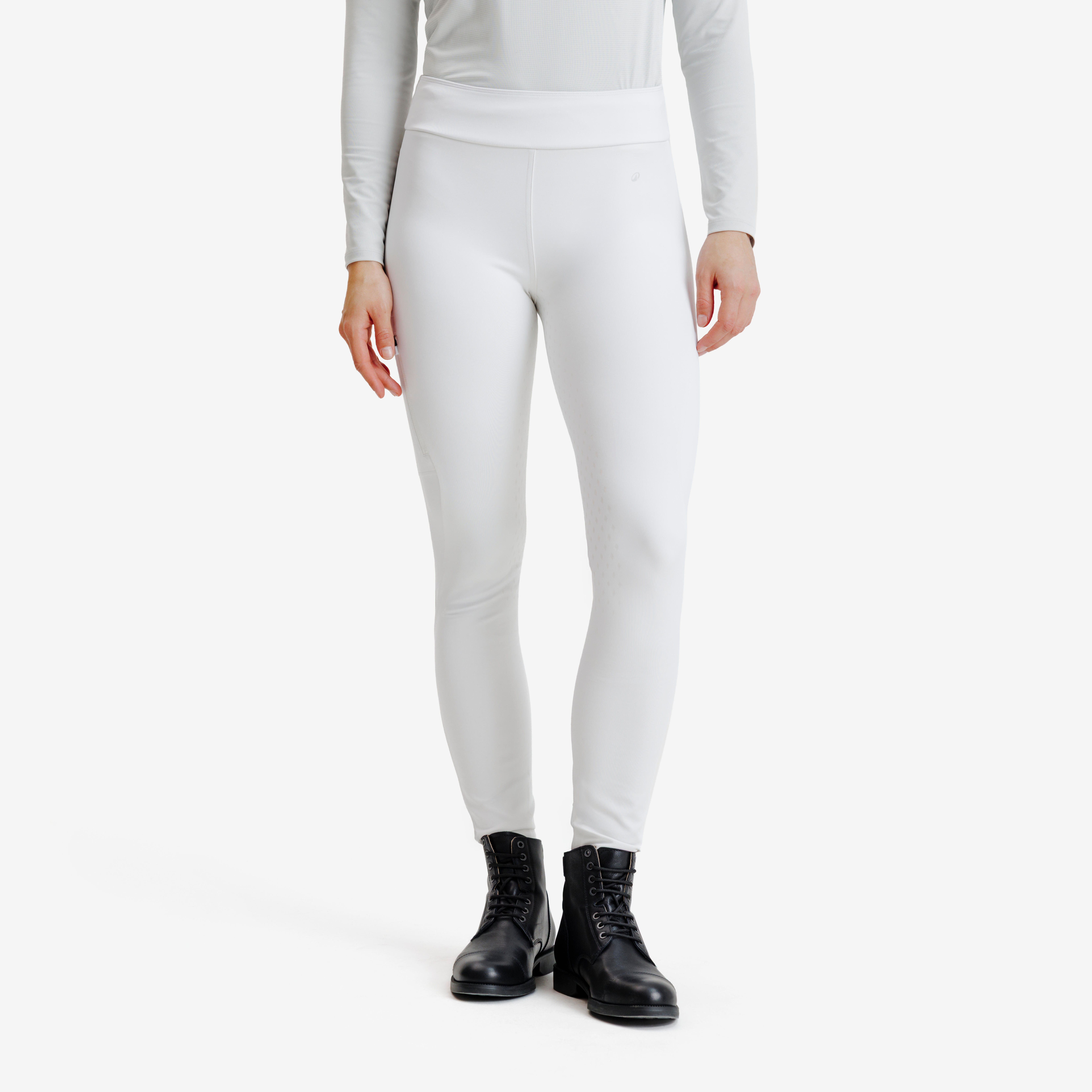Turnierreitleggings 500 Full Grip Damen weiss