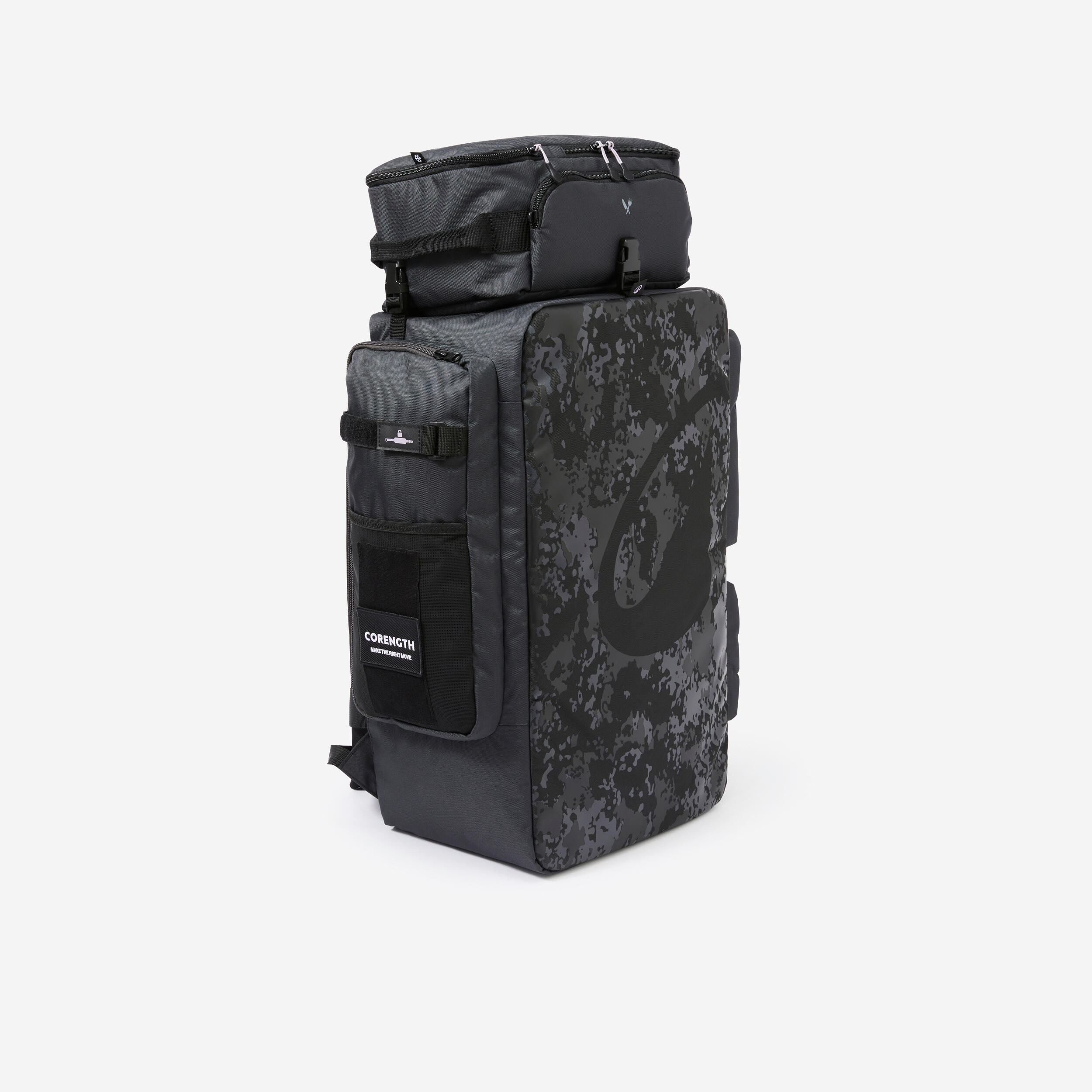 Sporttasche Crosstraining mit Lunchbox und Laptopfach 50 l - schwarz
