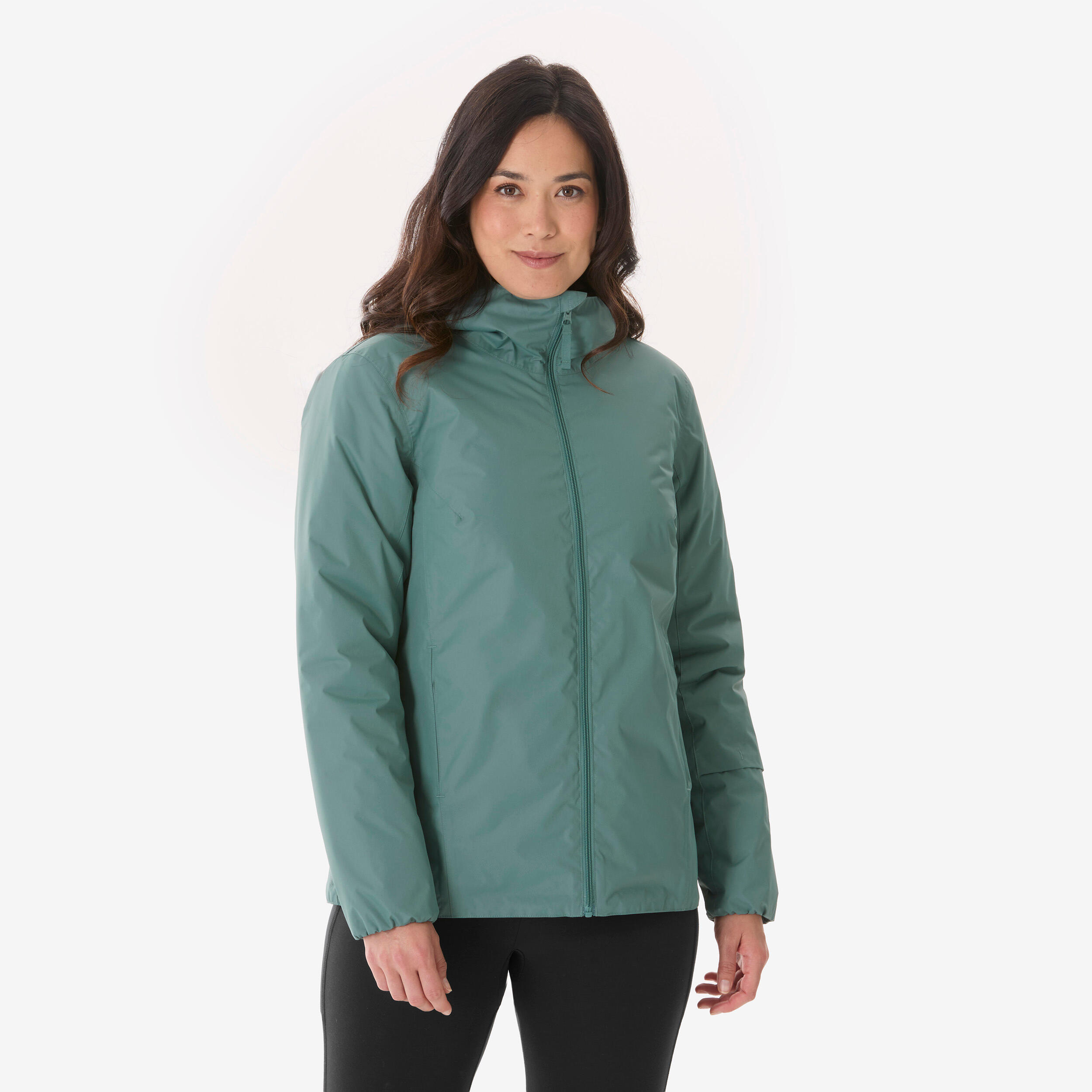 Winterjacke Damen bis -5 °C Wandern - NH100 grün