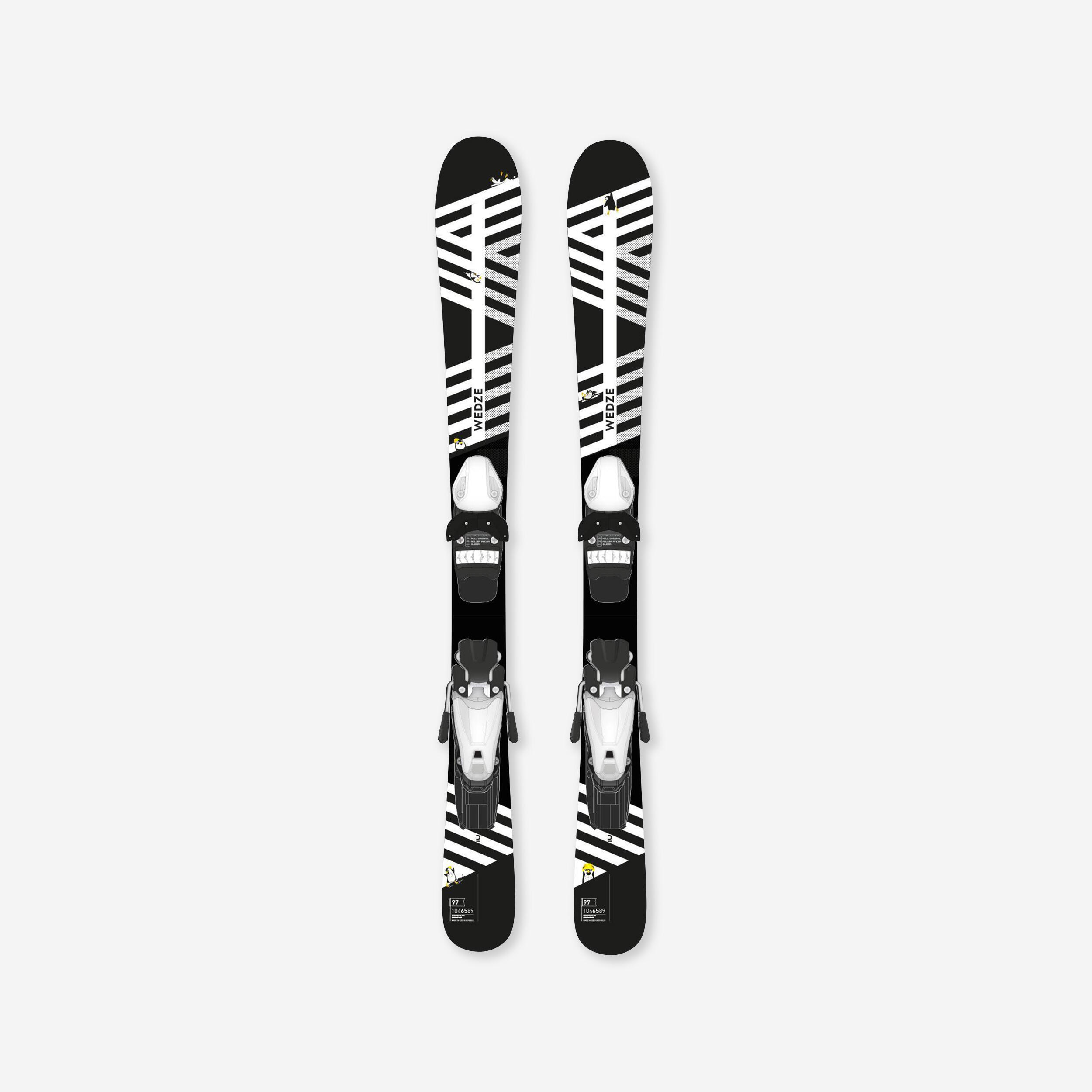 Ski mit Bindung Piste Kinder - Boost 500 Player schwarz/weiss