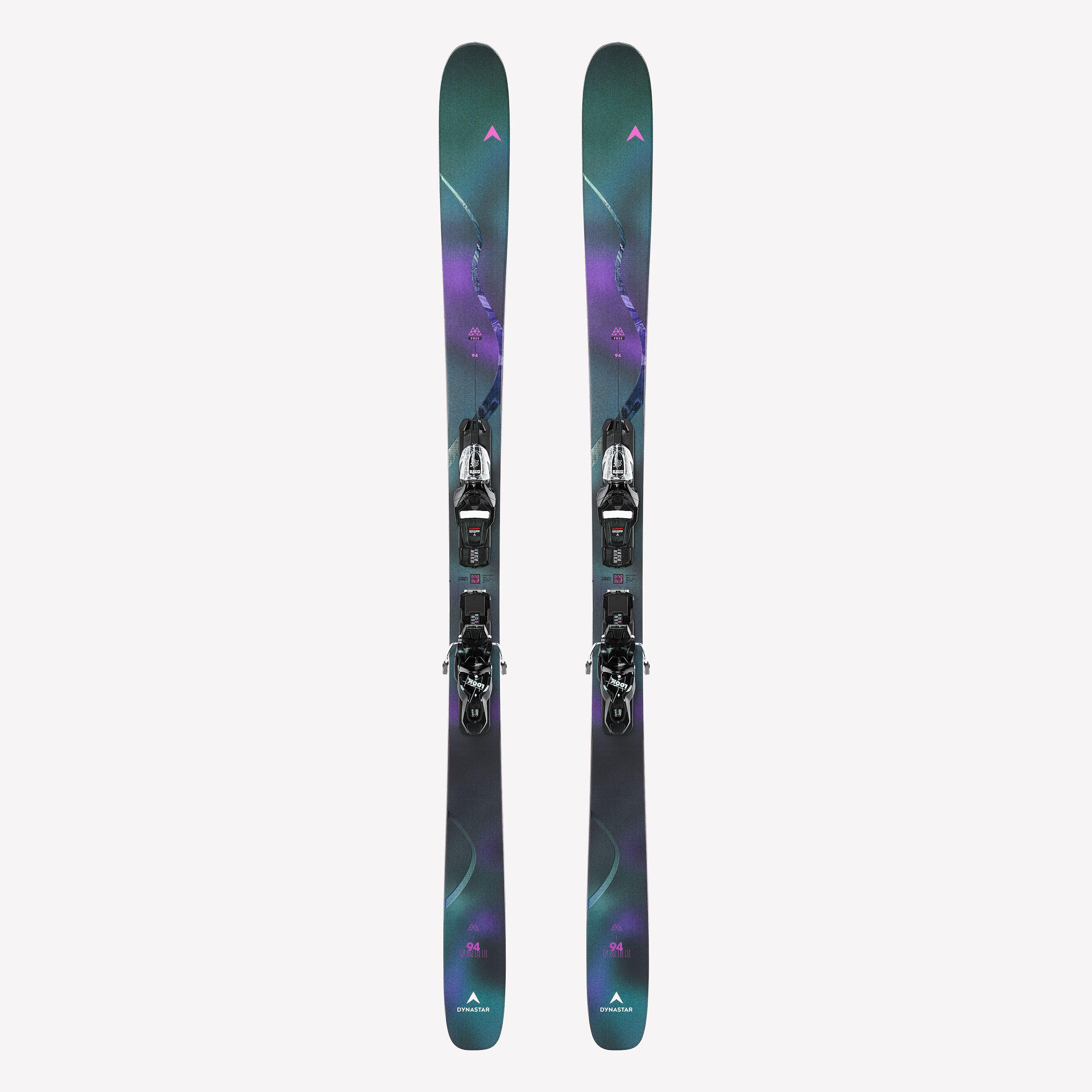 Ski Erwachsene mit Bindung Freeride - M-FREE 94 Dynastar schwarz/violett