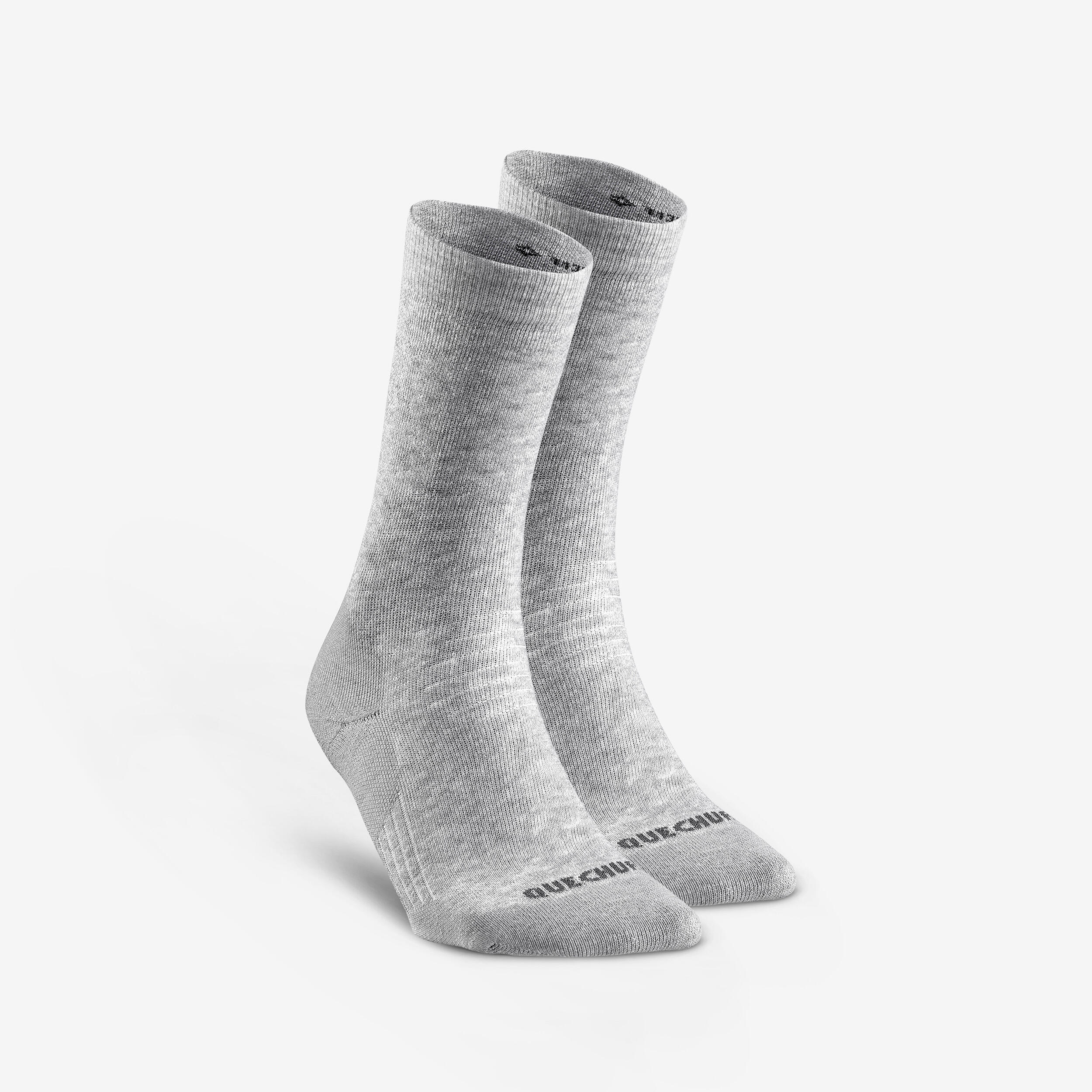 Wintersocken Damen/Herren halbhoch Winterwandern - SH100 grau