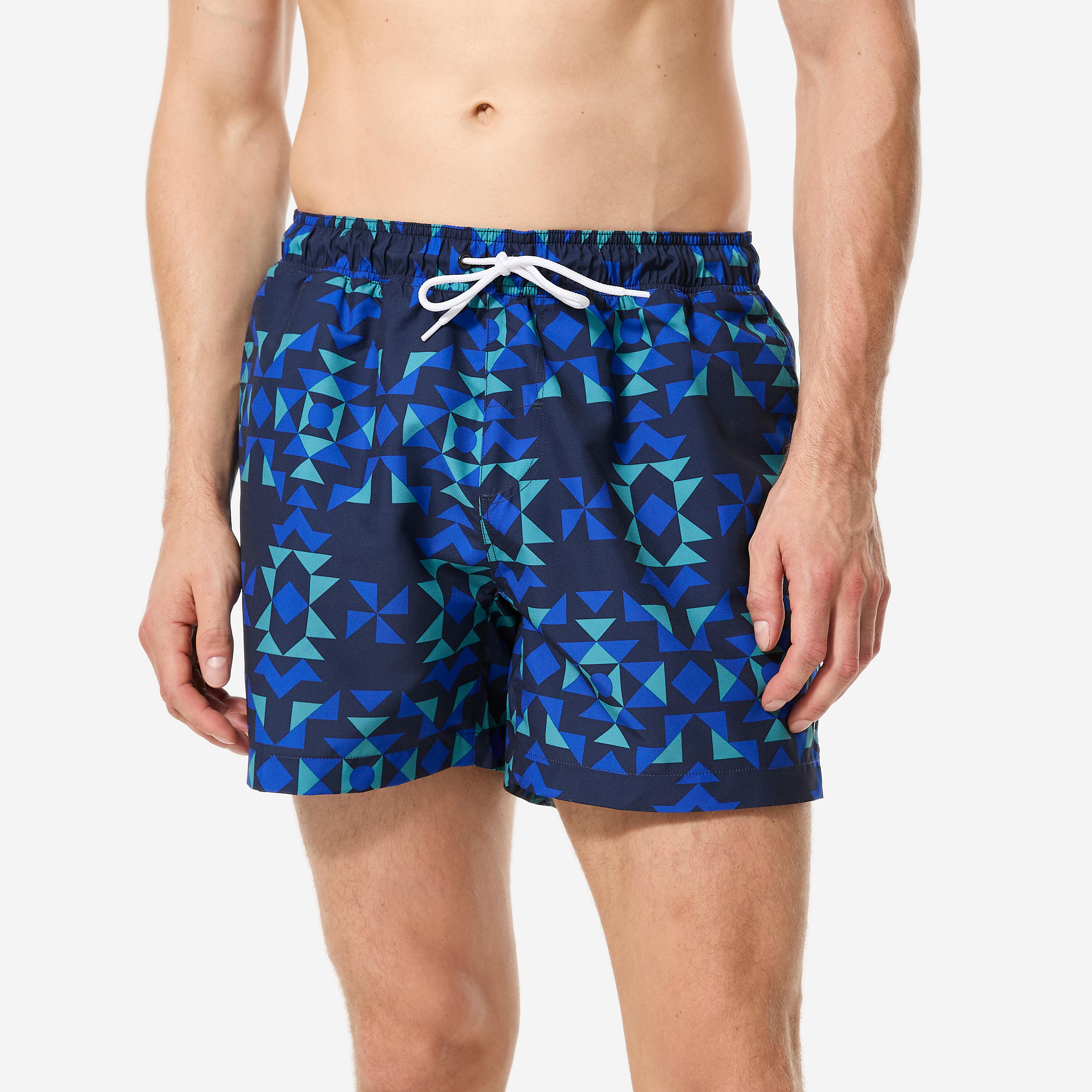 Boardshorts Herren kurz 100 Geotix 15'' blau