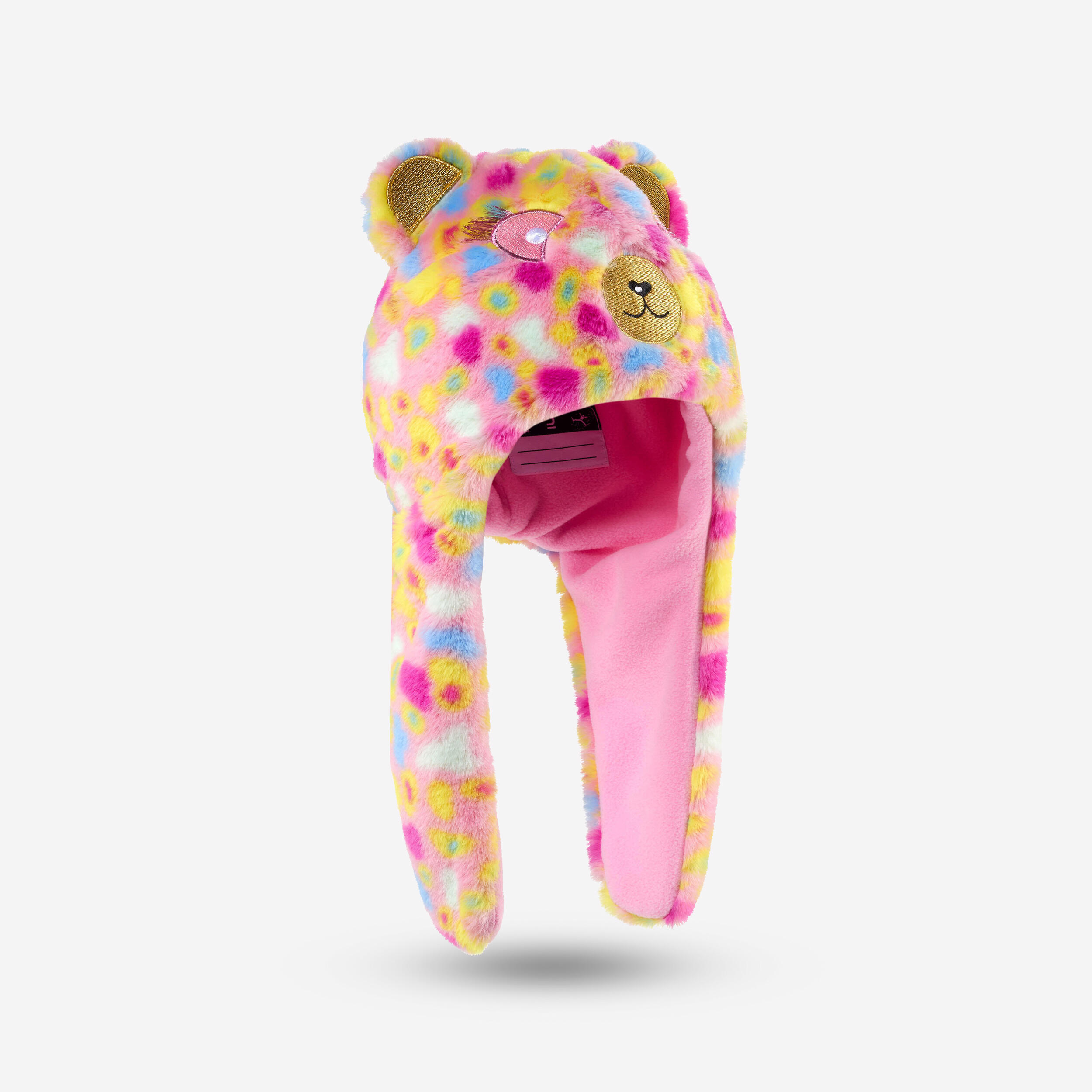Skimütze peruanisch Teddy Kinder - rosa/blau/gelb