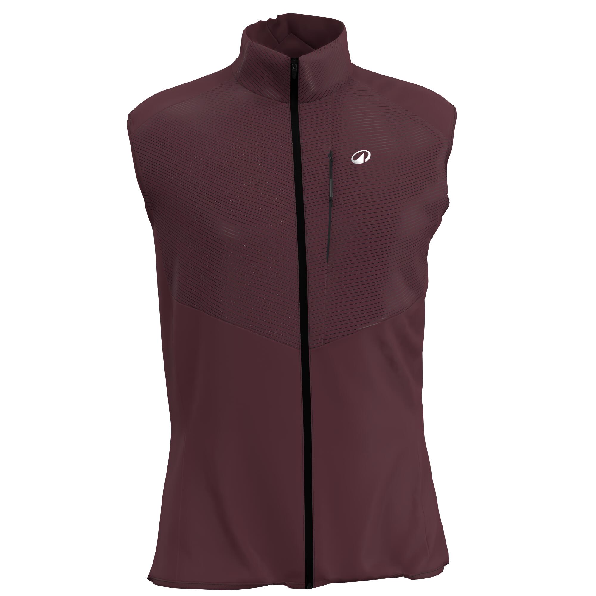 Langlaufweste Herren winddicht - 500 bordeaux