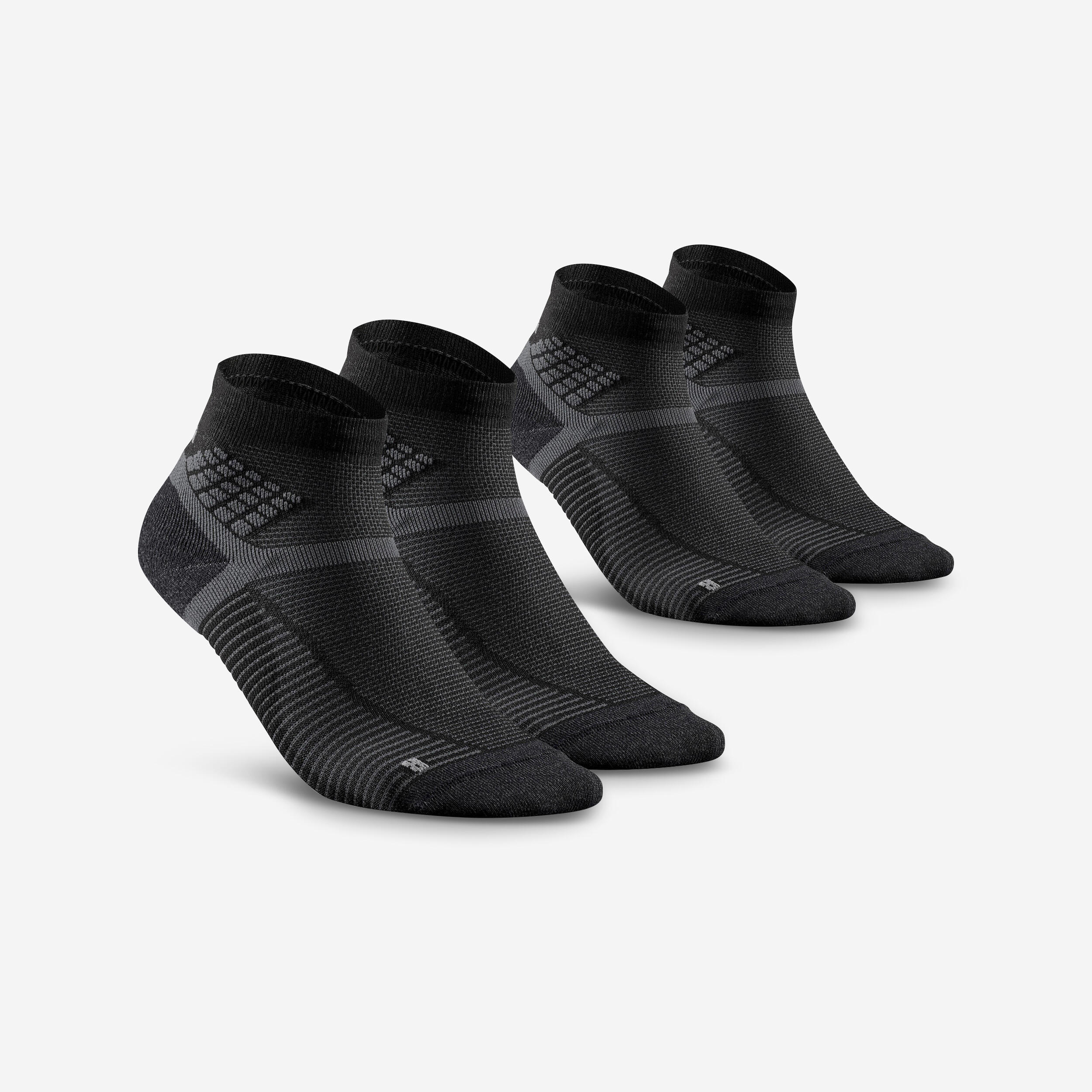 Wandersocken Damen/Herren halbhoch - Hike 500 2 Paar schwarz
