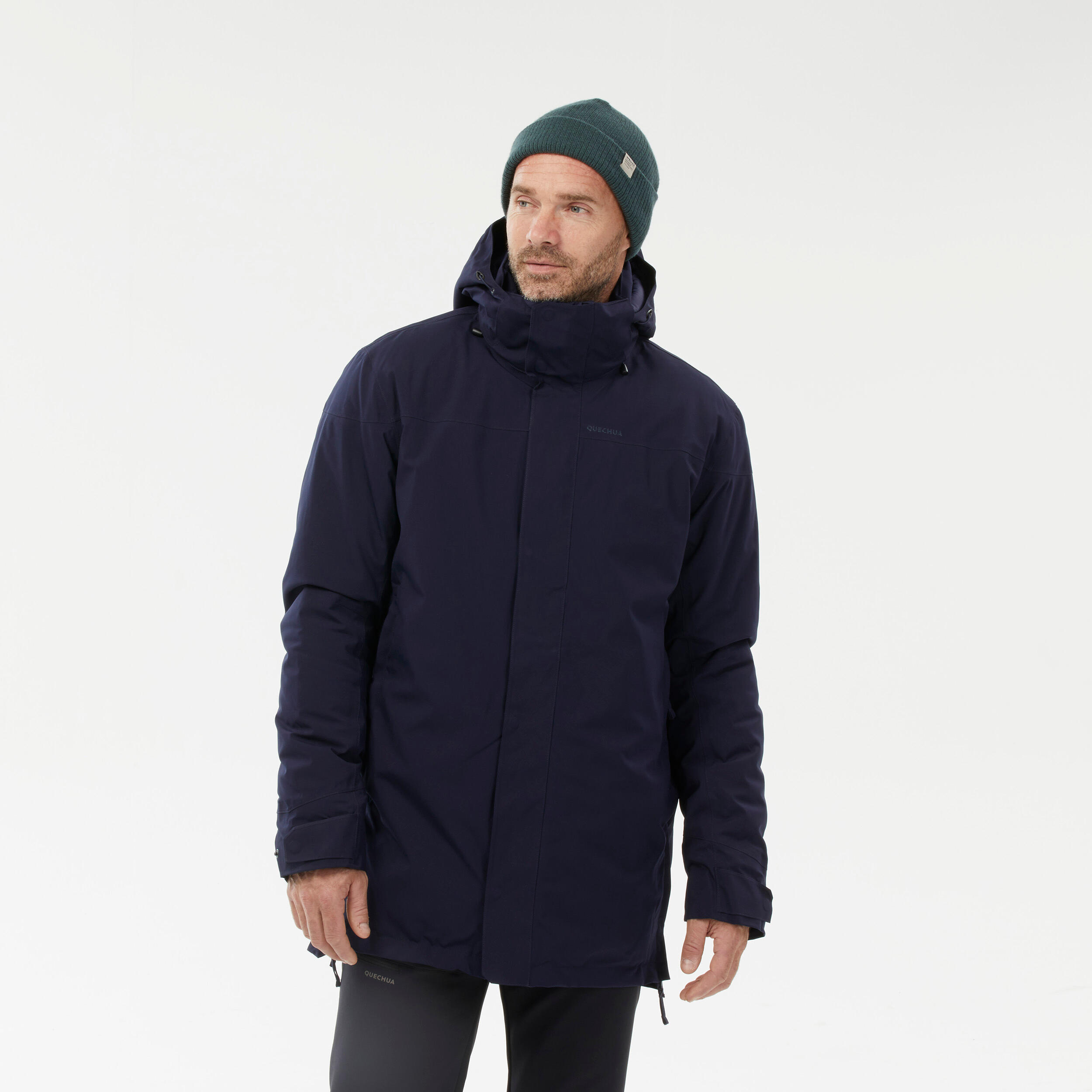 Winterjacke Parka Herren bis -10 °C wasserdicht Wandern - NH500 blau