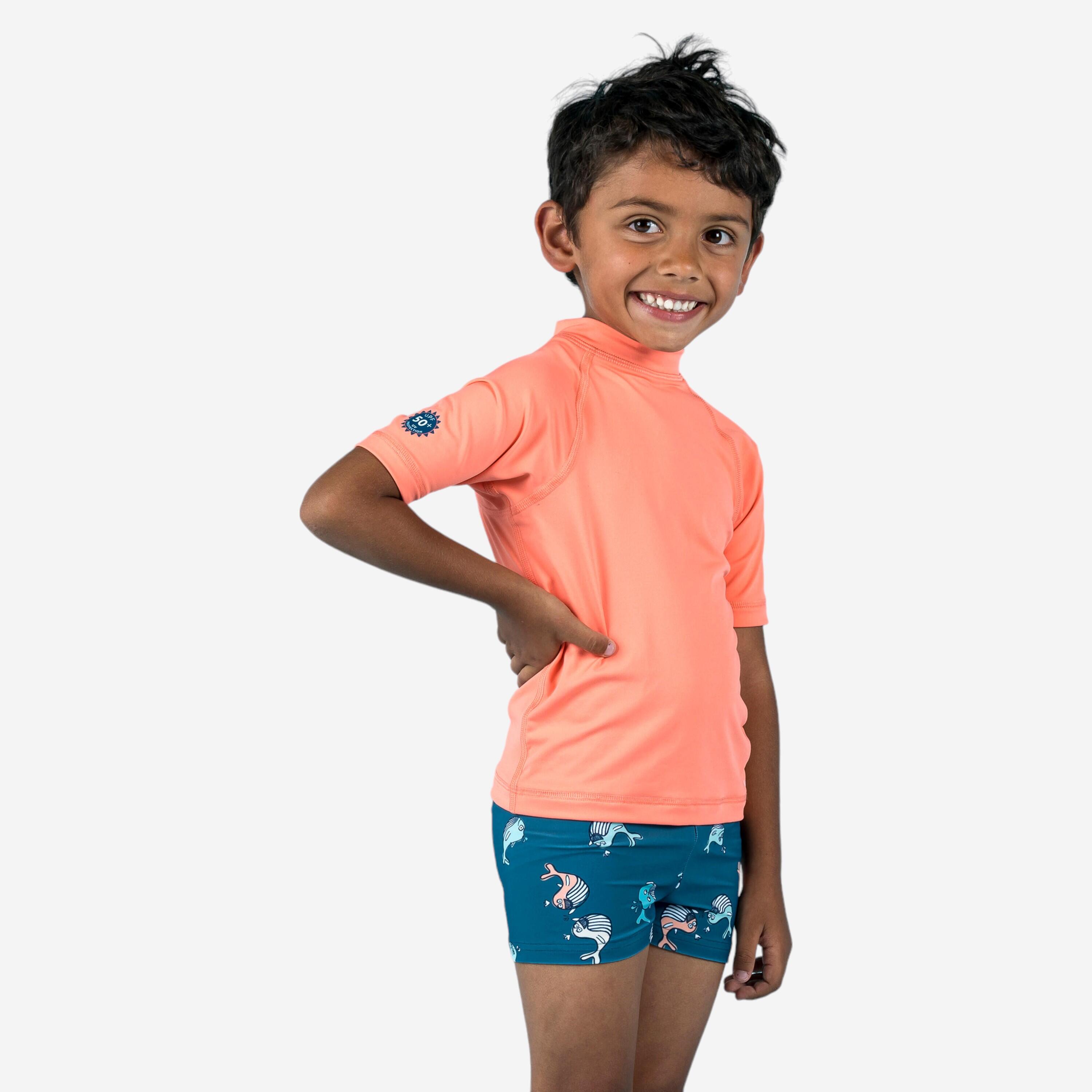 UV-Shirt kurzarm Baby - koralle