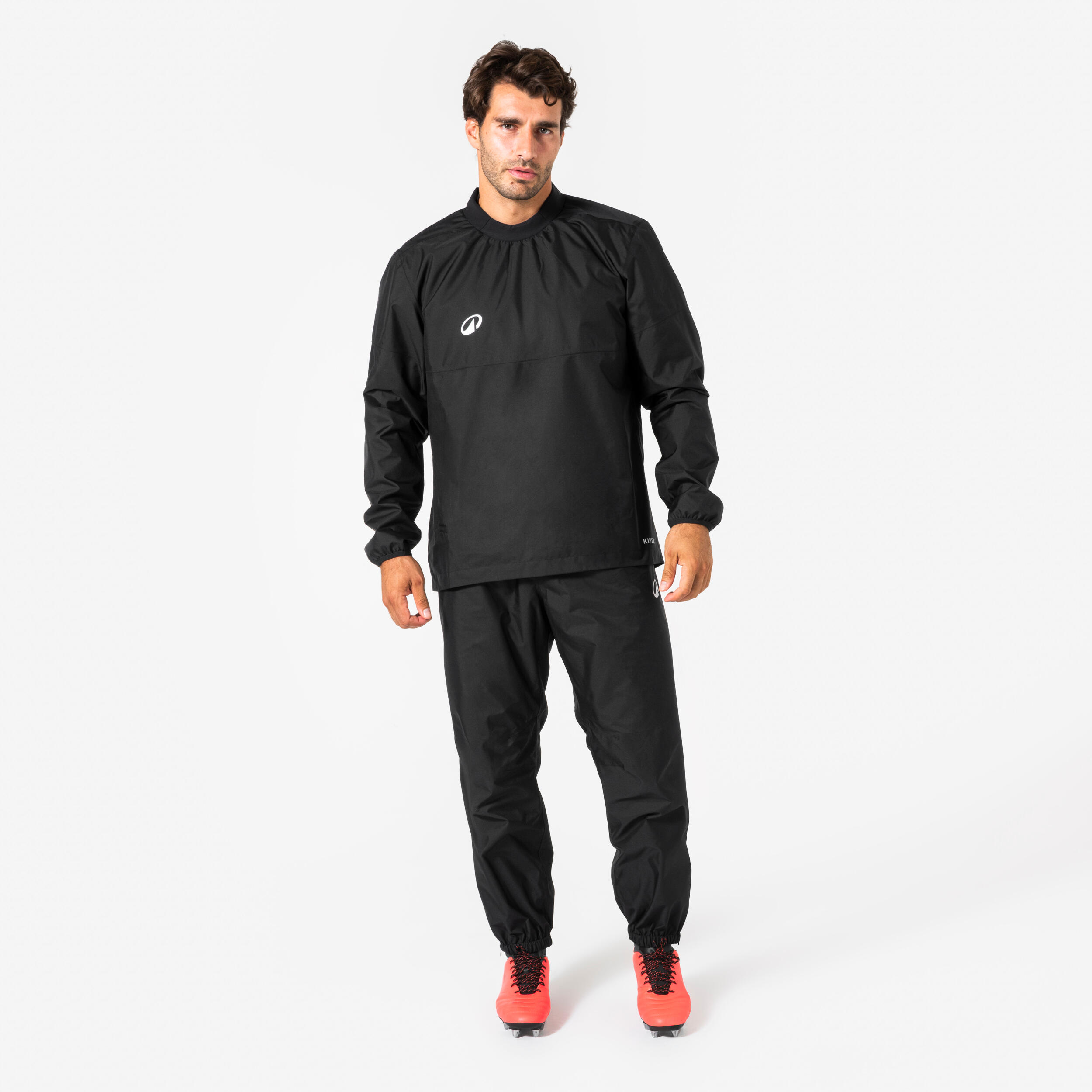 Damen/Herren Rugby Regenhose wasserdicht - R500 schwarz