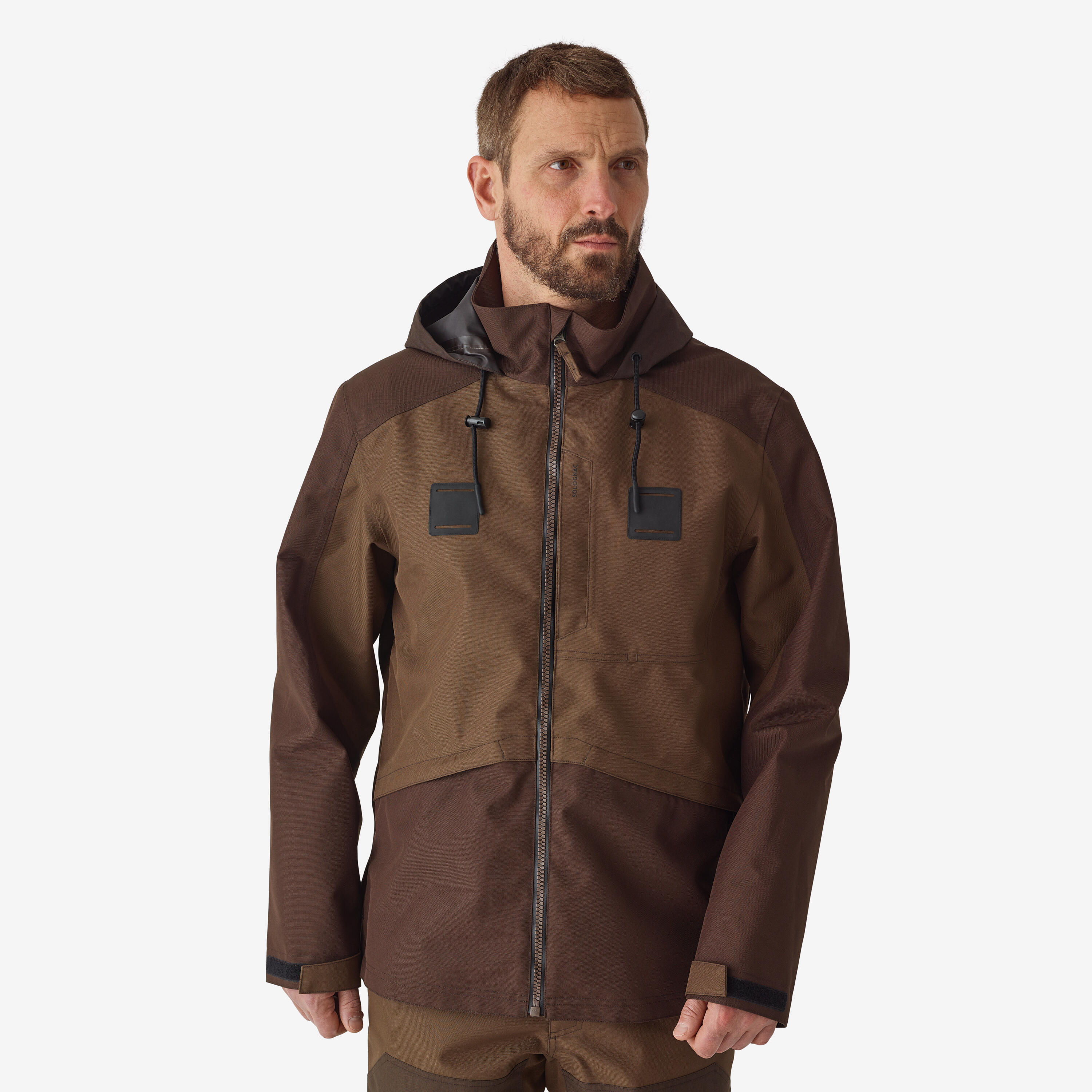 Jagdjacke RENFORT 500 Wald wasserdicht braun