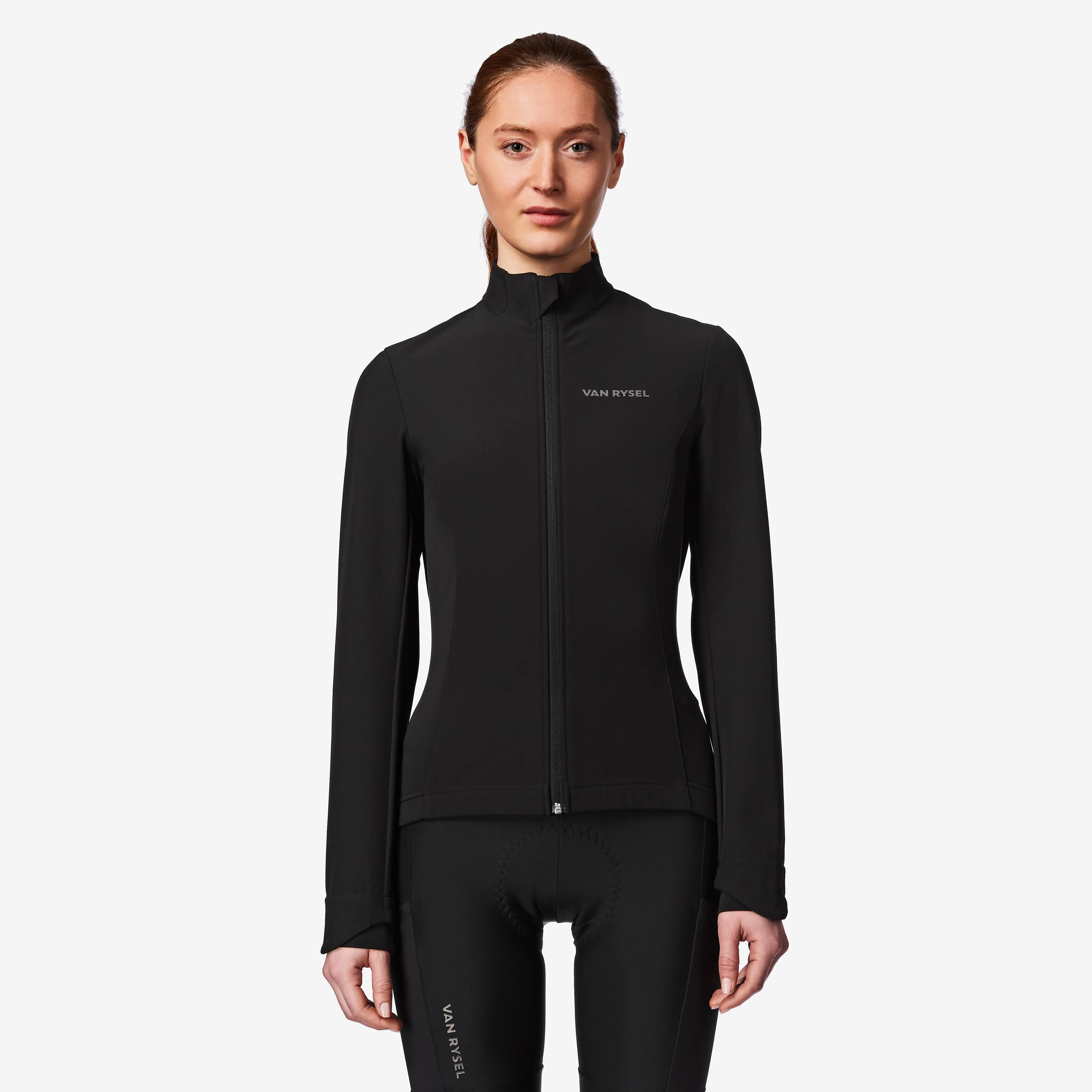 Fahrradjacke Rennrad Damen „Discover“ schwarz