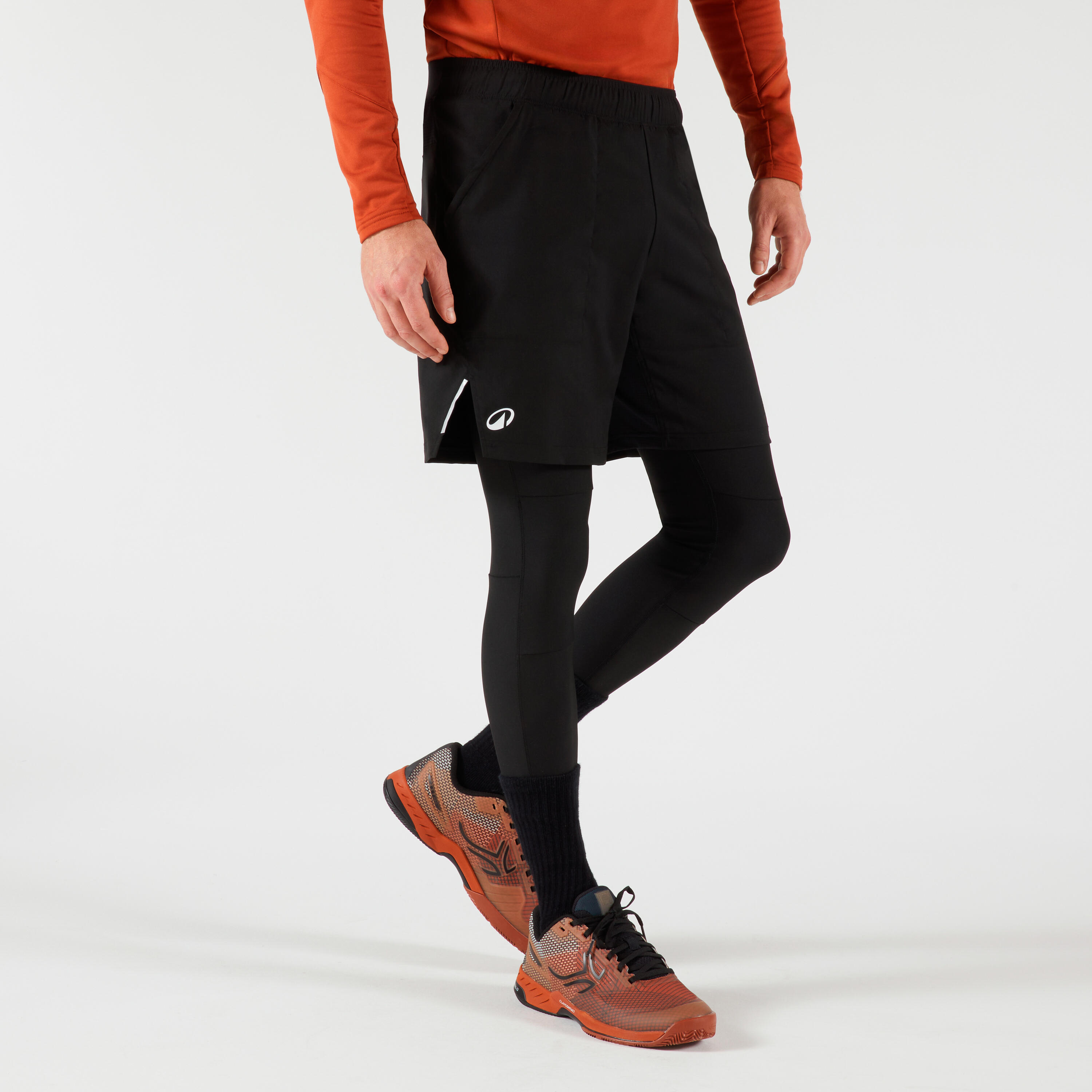 Tennisshorts mit Leggings 2-in-1 - Thermic schwarz/schwarz