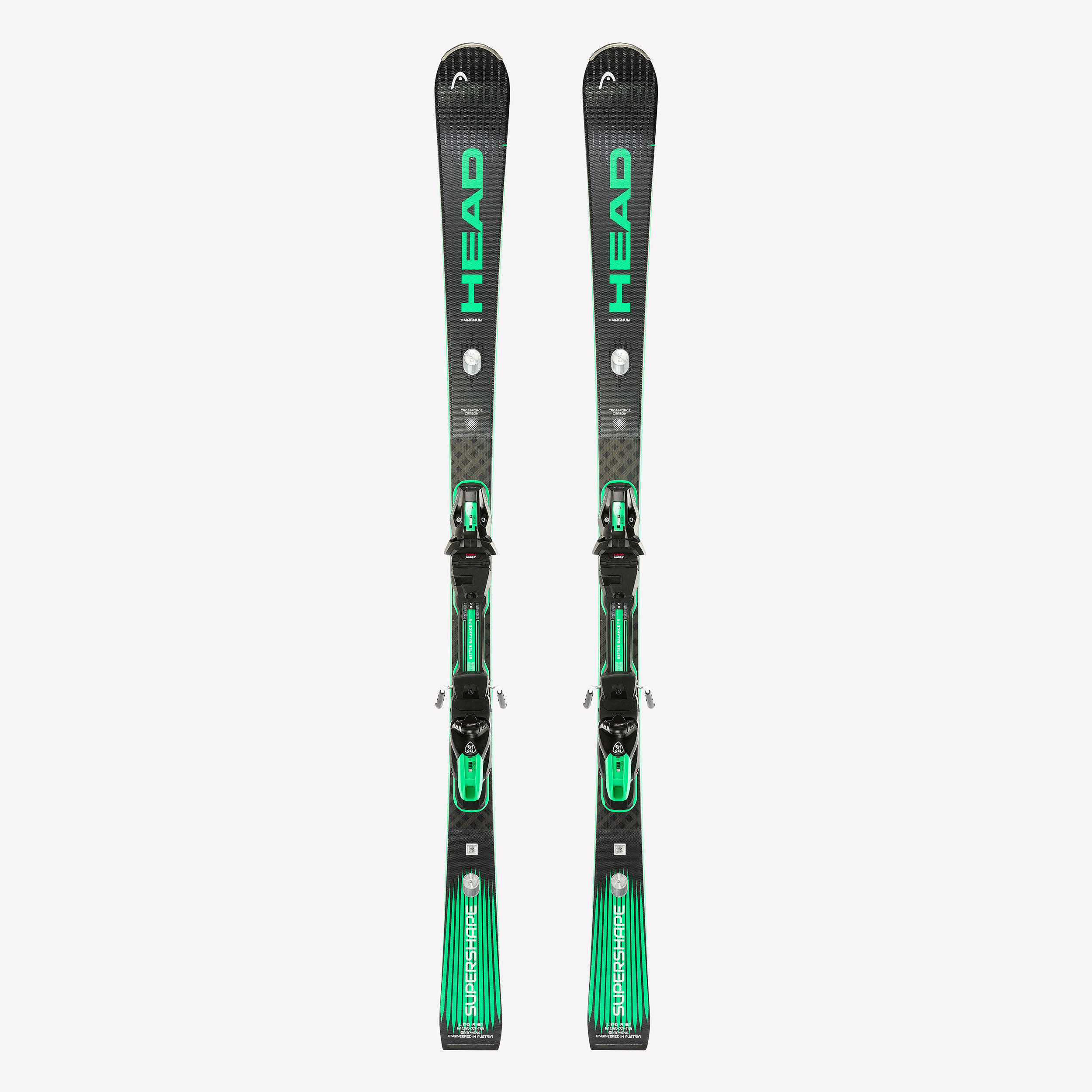 Ski Herren mit Bindung Piste - SuperShape E-Magnum Head schwarz/grün