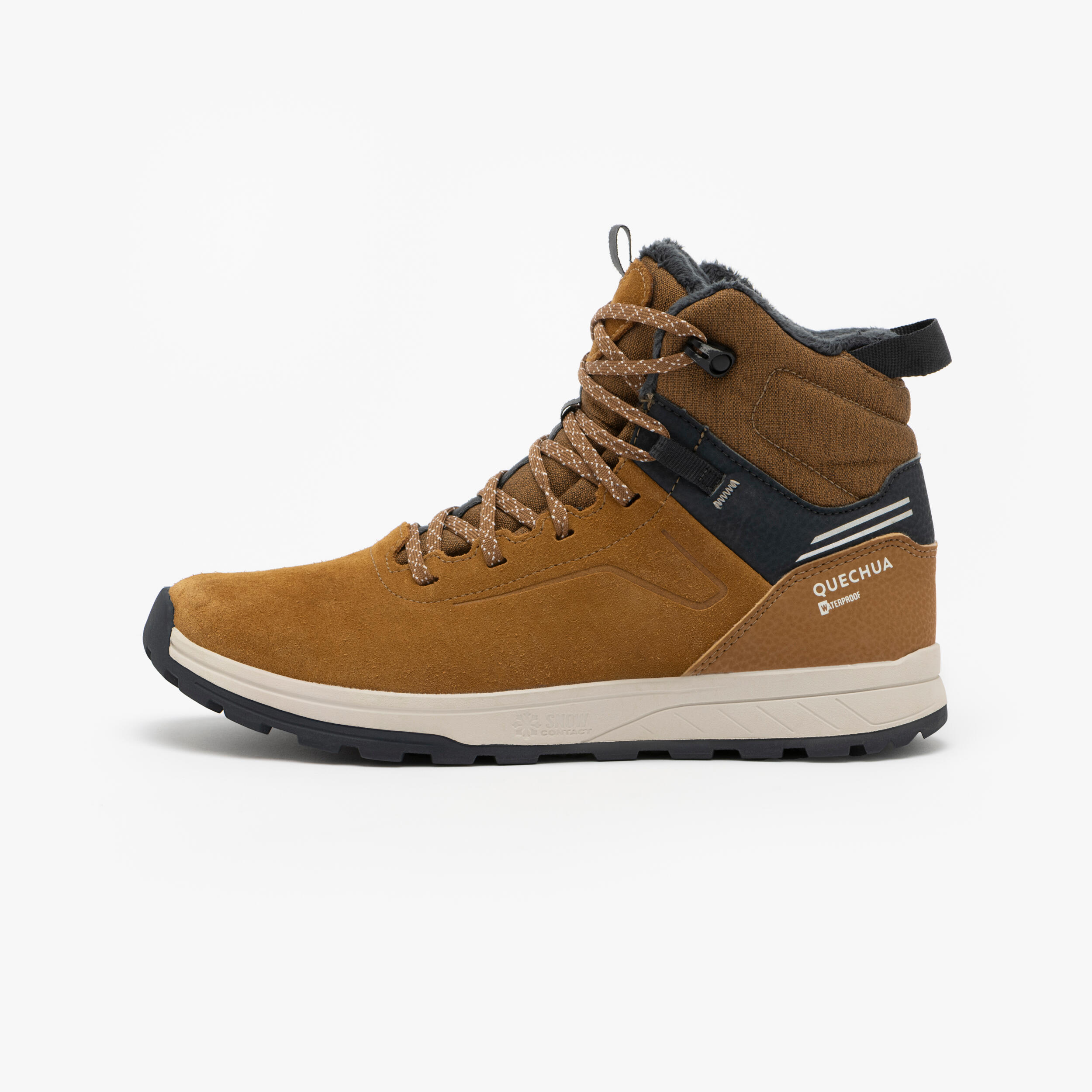 Winterschuhe Kinder Gr. 35–38 Schnürung warm wasserdicht Wandern - SH500 braun
