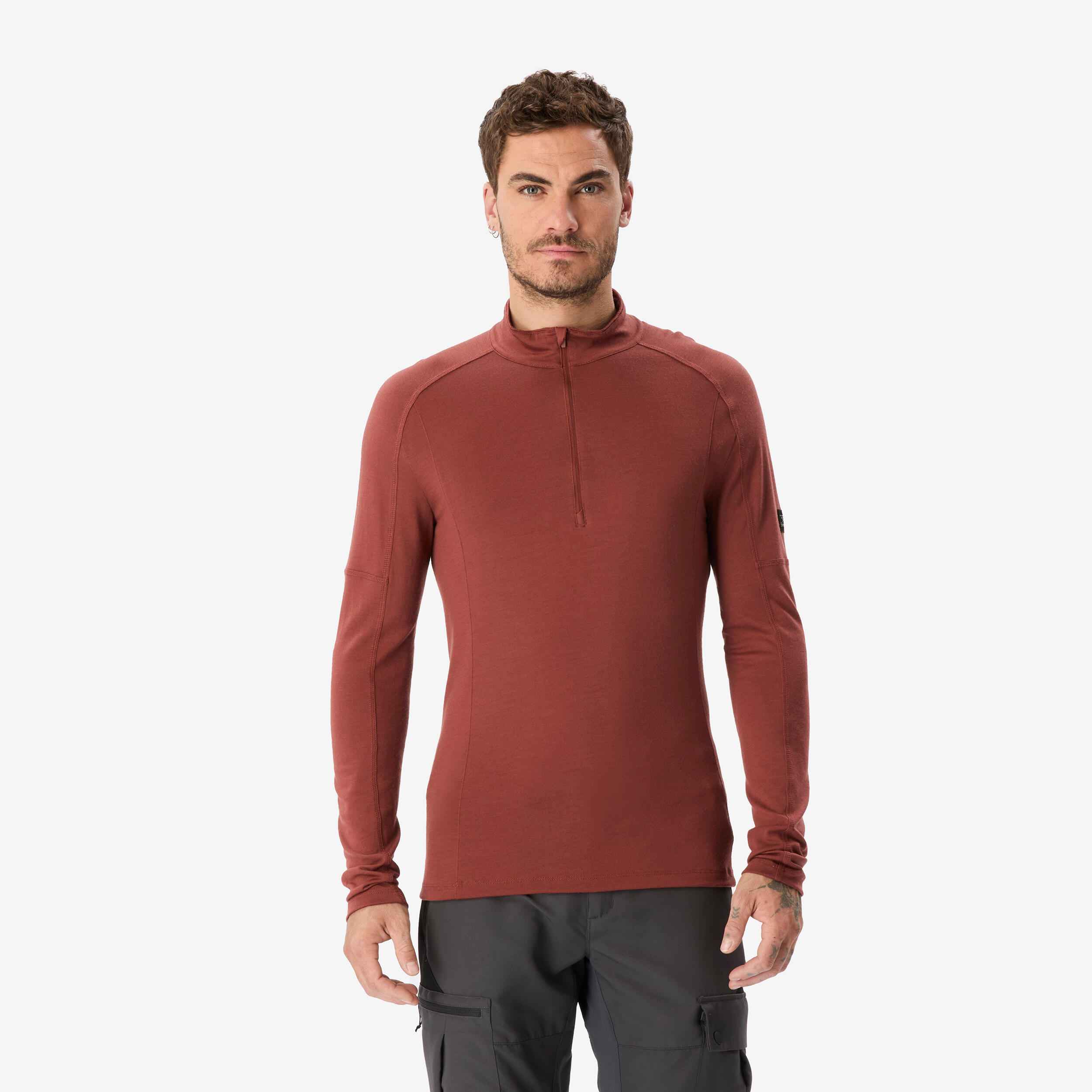 Merino Funktionsshirt Herren Zip - Resist rot