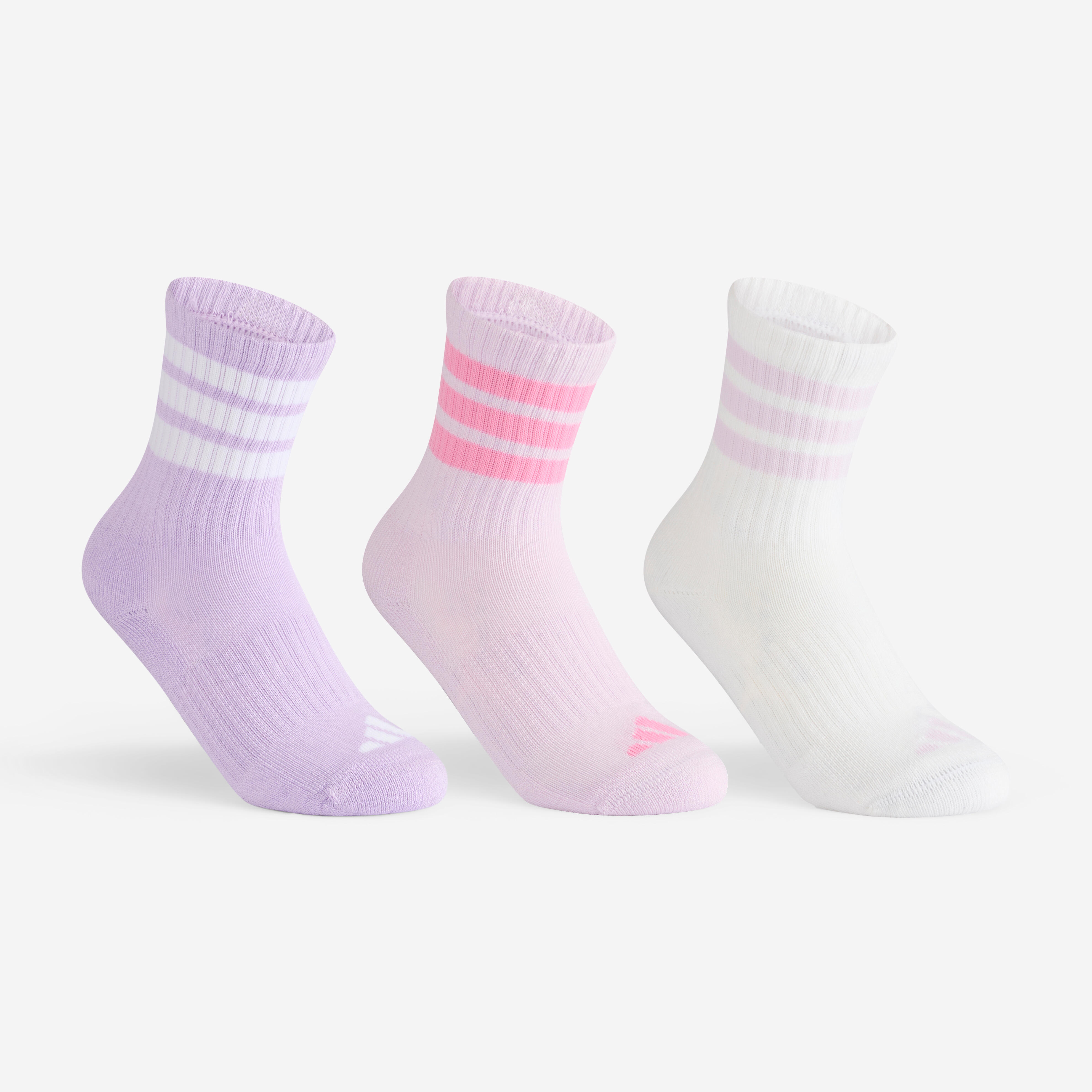 Kinder Sportsocken High 3er Pack - violett/rosa