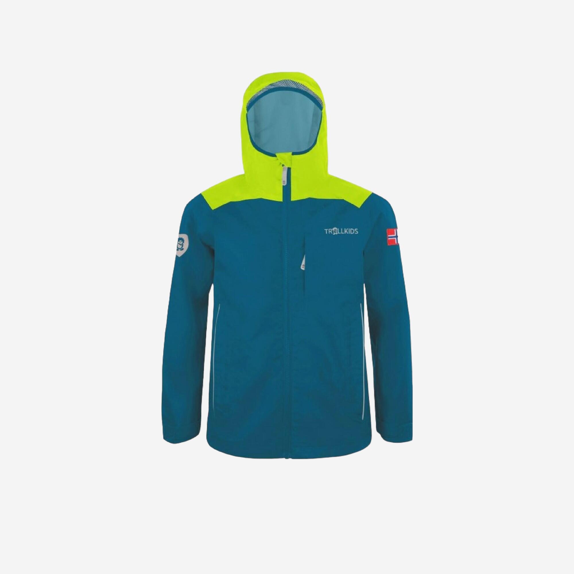 Trollkids Regenjacke Kinder Wandern - Bergen petrol/grün