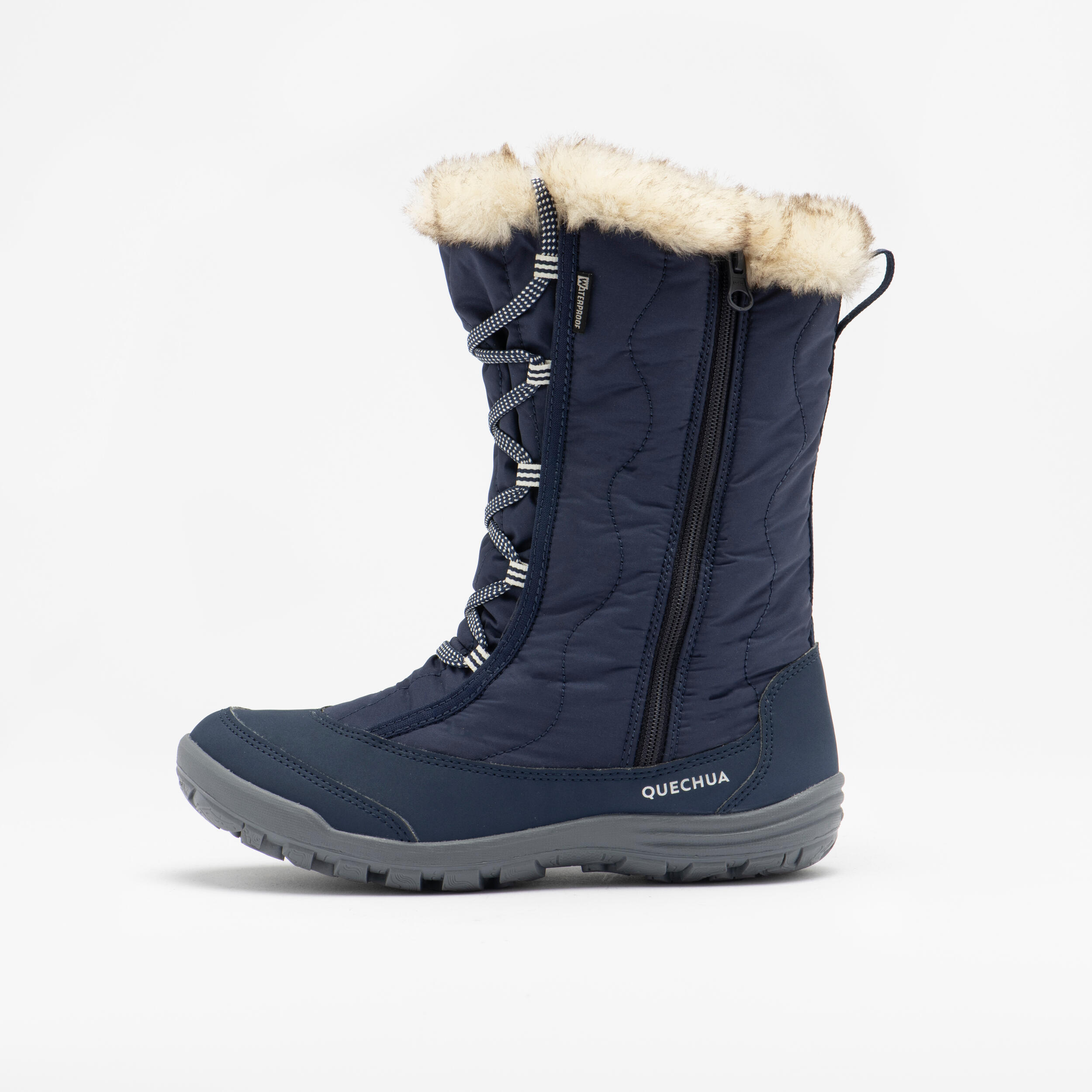 Winterstiefel Kinder Gr. 30–38 warm wasserdicht Winterwandern - SH500 Zip blau