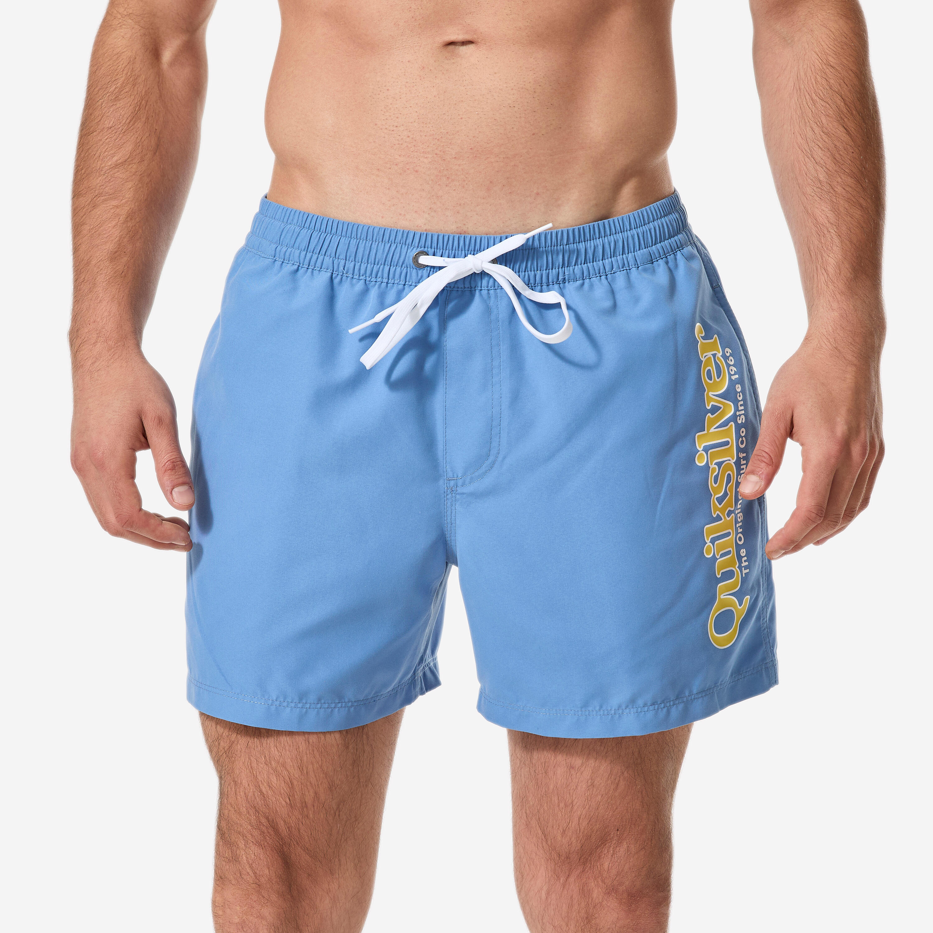 Boardshorts Surfen Badeshorts Quiksilver kurz 15' Gummibund blau