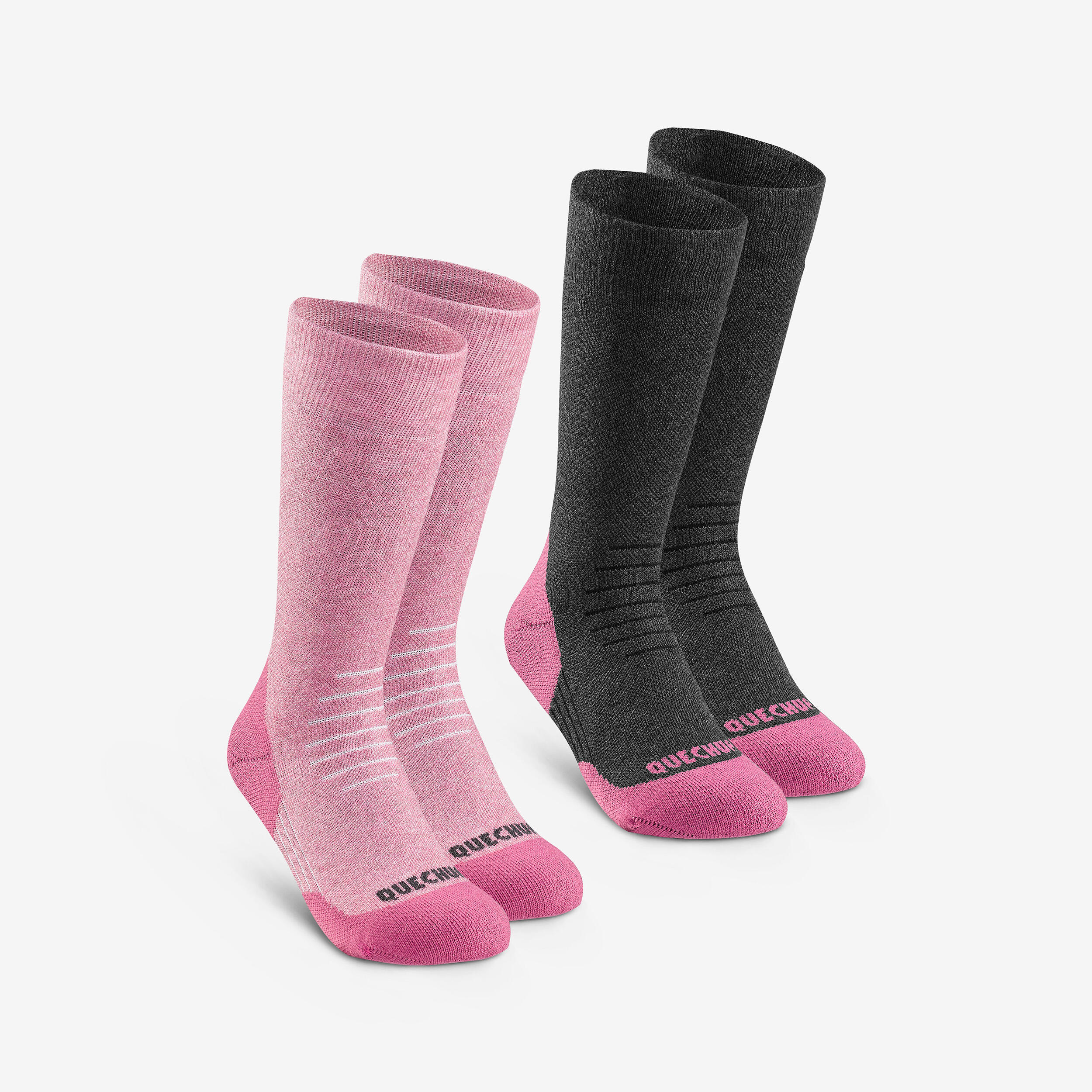 Wintersocken Kinder warm halbhoch Winterwandern - SH100 Doppelpack
