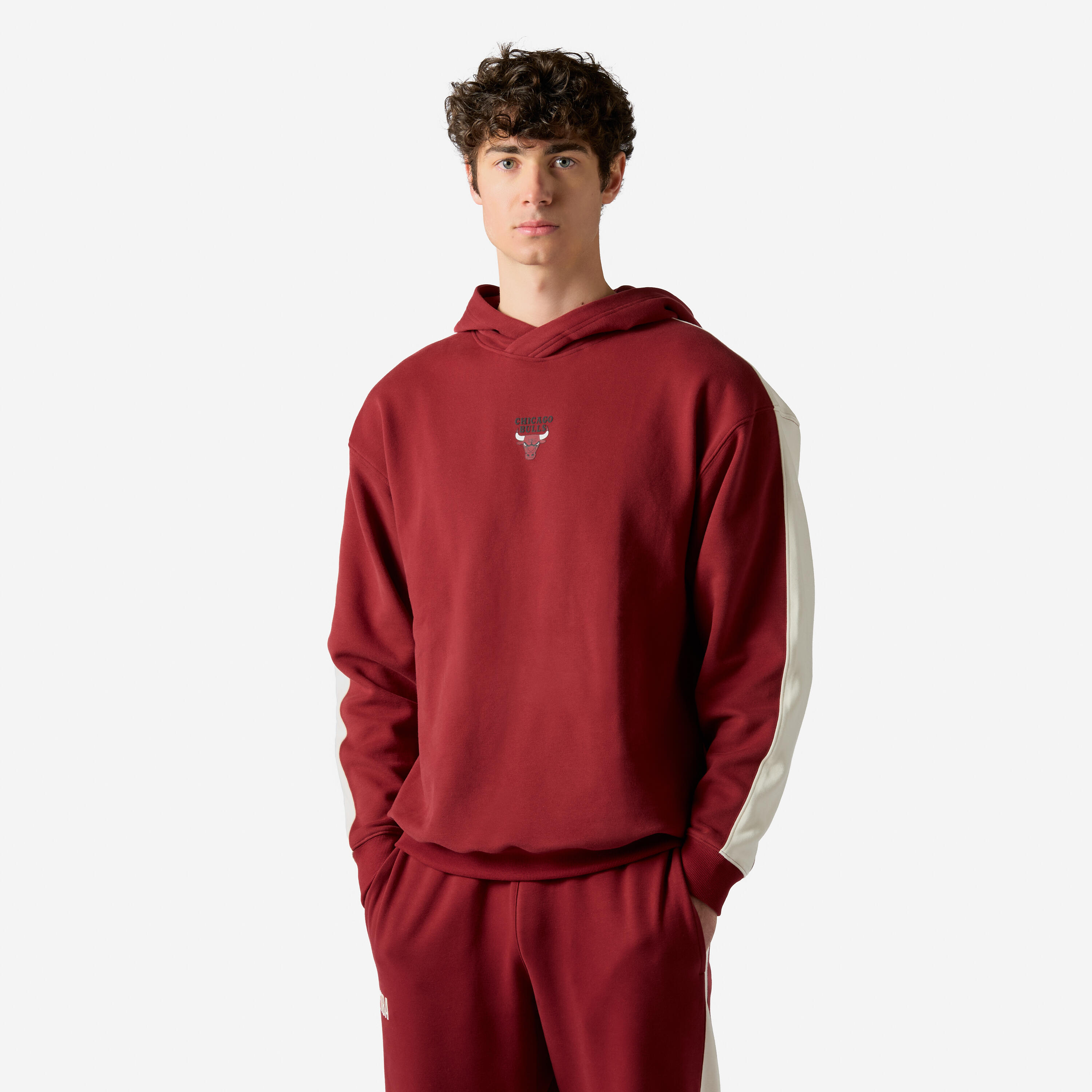 Damen/Herren Sweatshirt mit Kapuze NBA Bulls - bordeaux