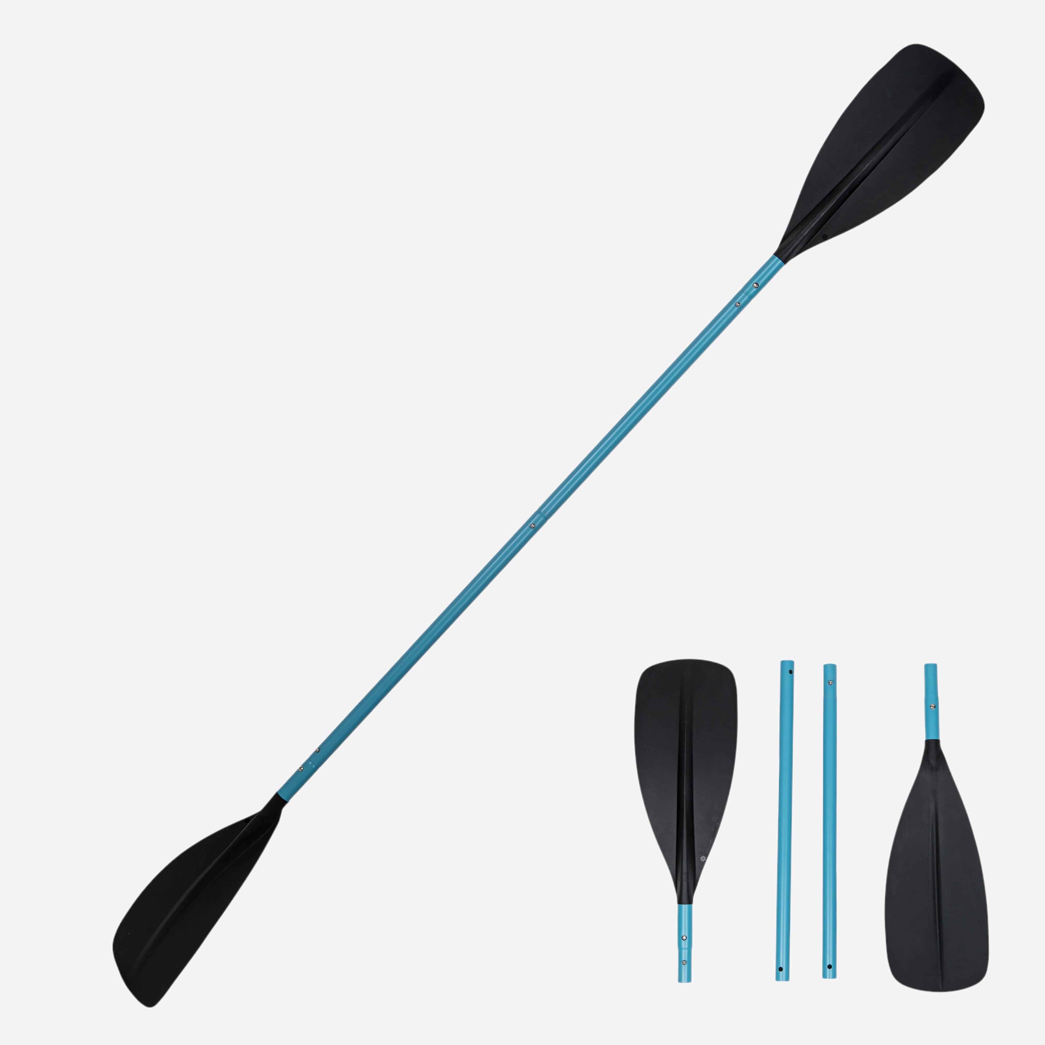 Kajak-Paddel 4-teilig 215 cm - 100 blau